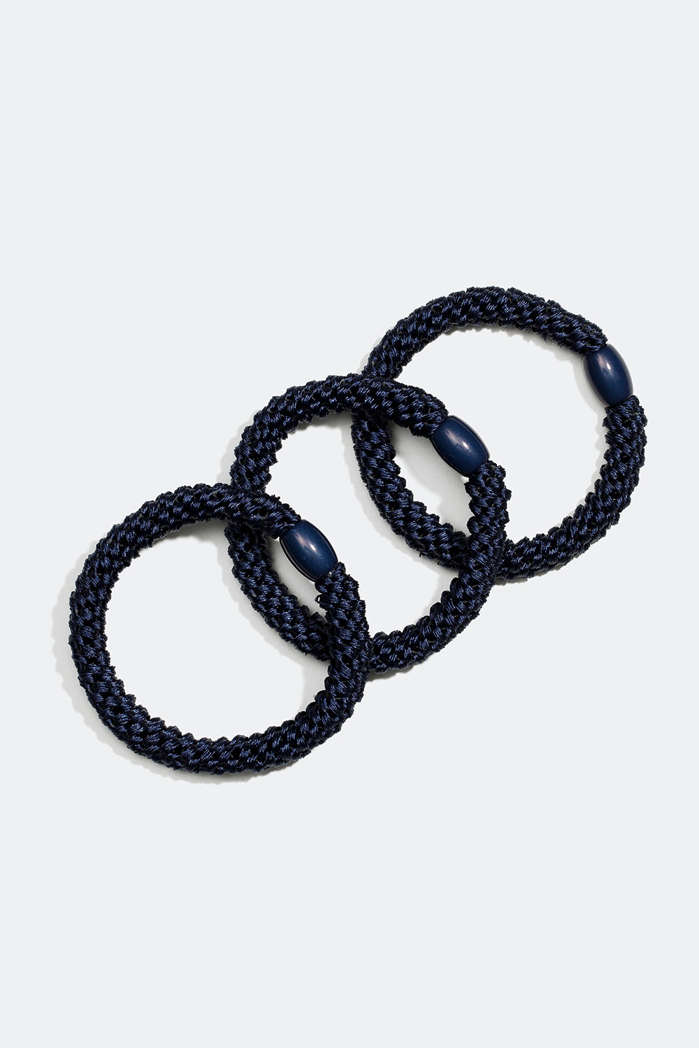 Flettede hårstrikker i mørkeblått, 3 pakning