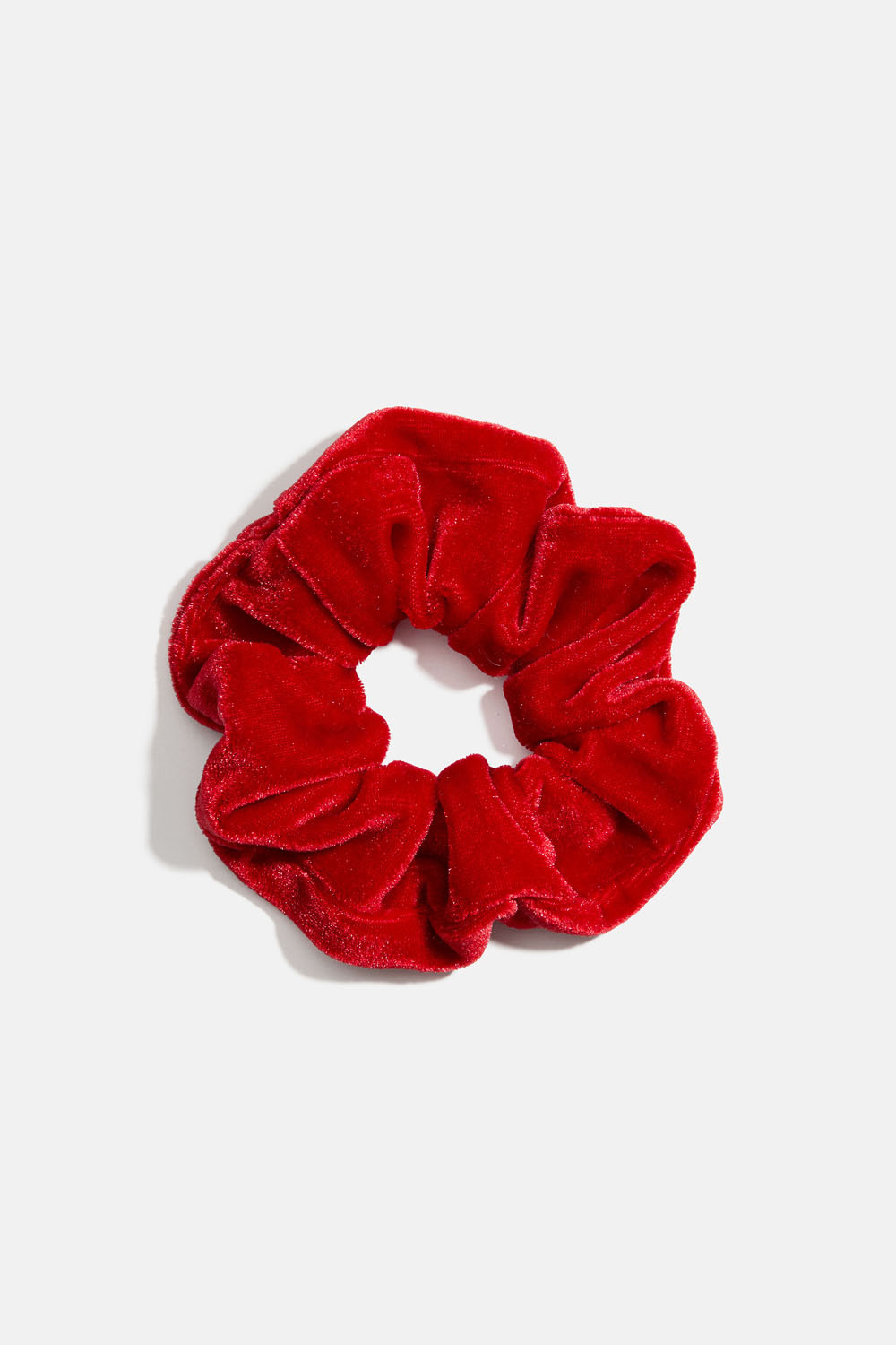 Rød scrunchie i fløyel