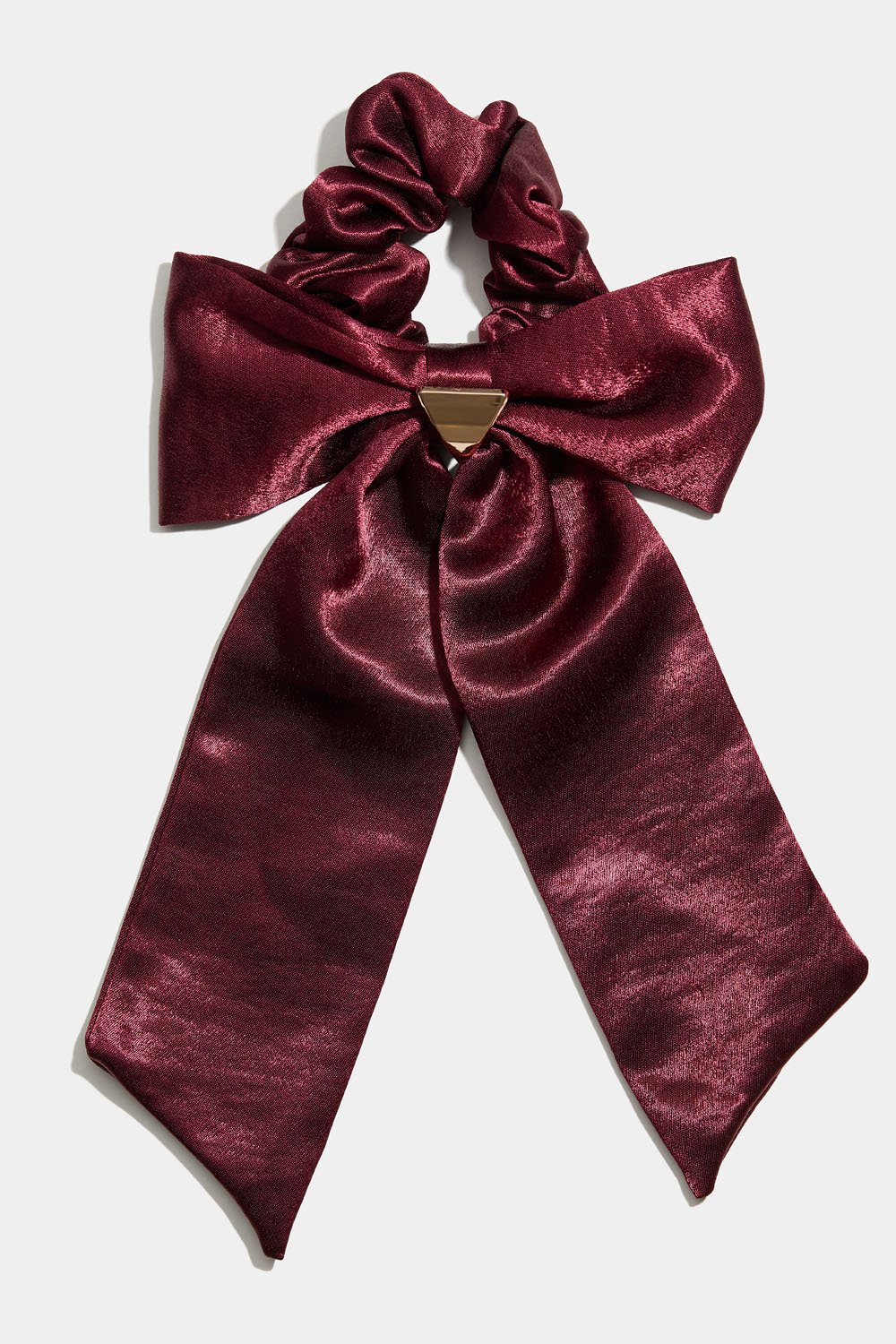 Scrunchie med vinrød sløyfe