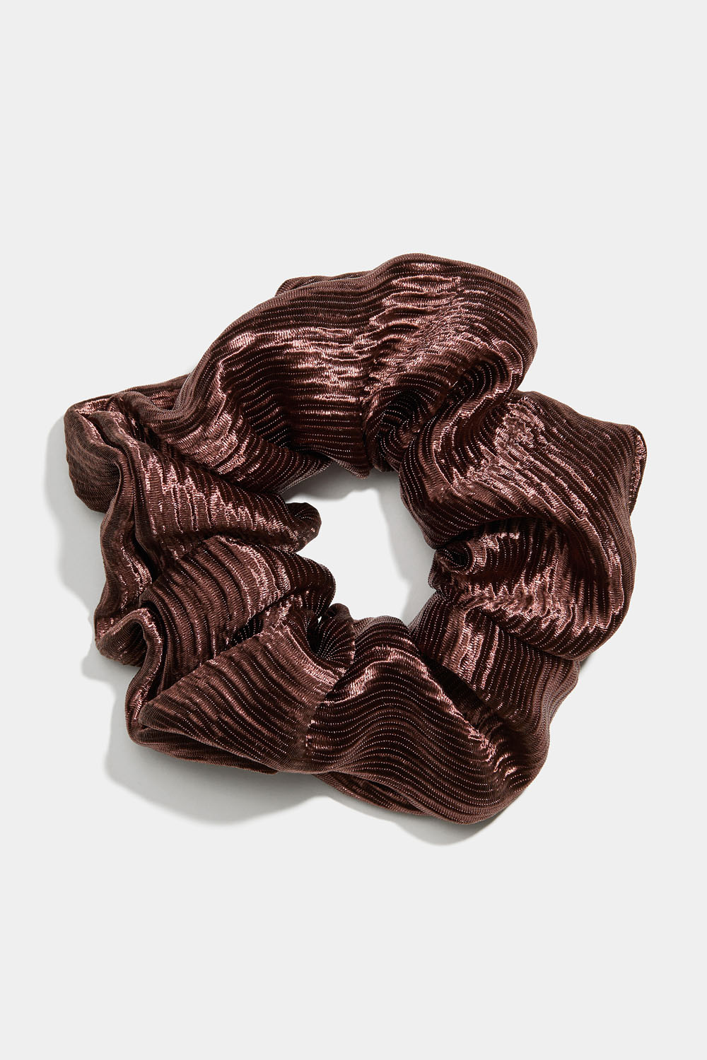 Brun, plissert scrunchie