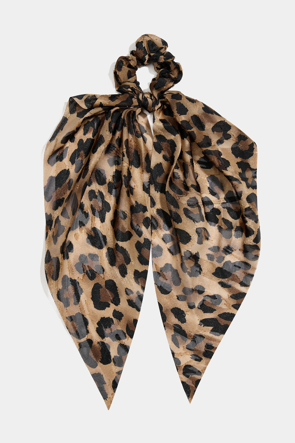 Scrunchie med sløyfehale, leopardmønstret
