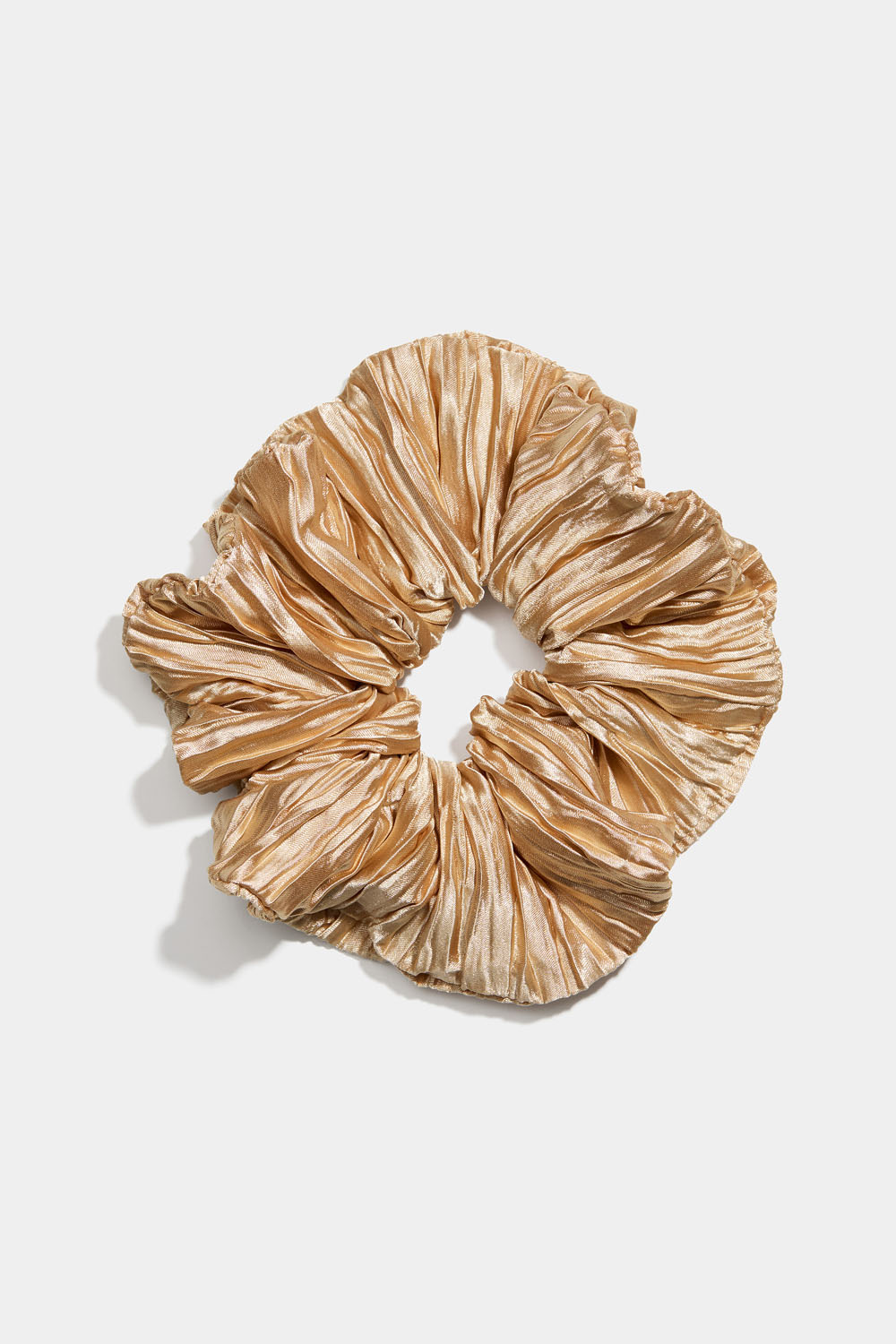 Beige, plissert scrunchie