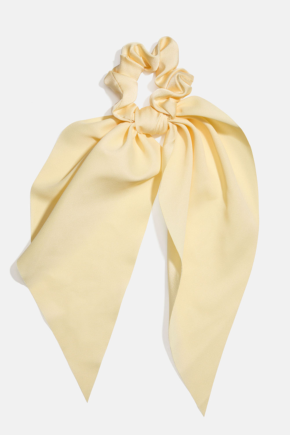 Gul scrunchie med sløyfehale