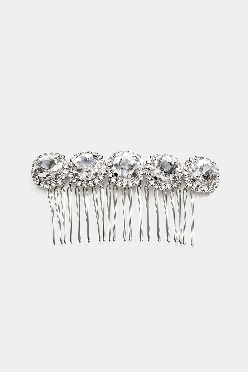 Hårkam med store glassteiner og strass