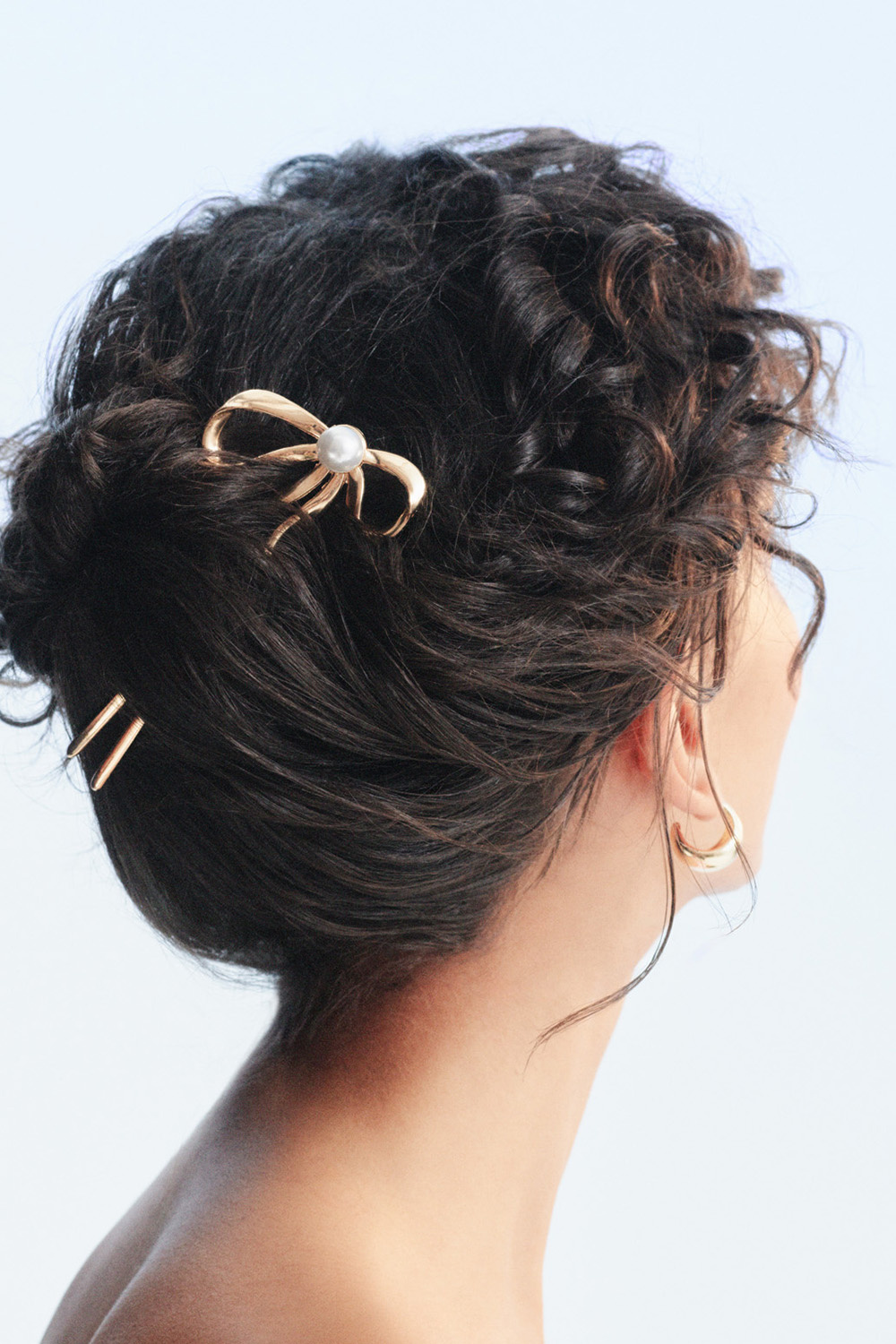 Fransk hårnål med sløyfe og perle