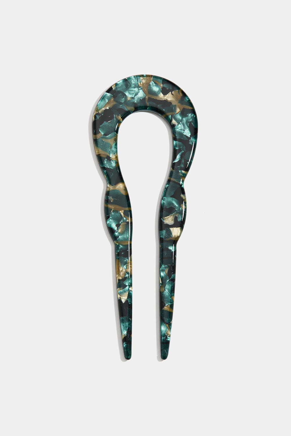 U-formet fransk hårnål, grønnmelert