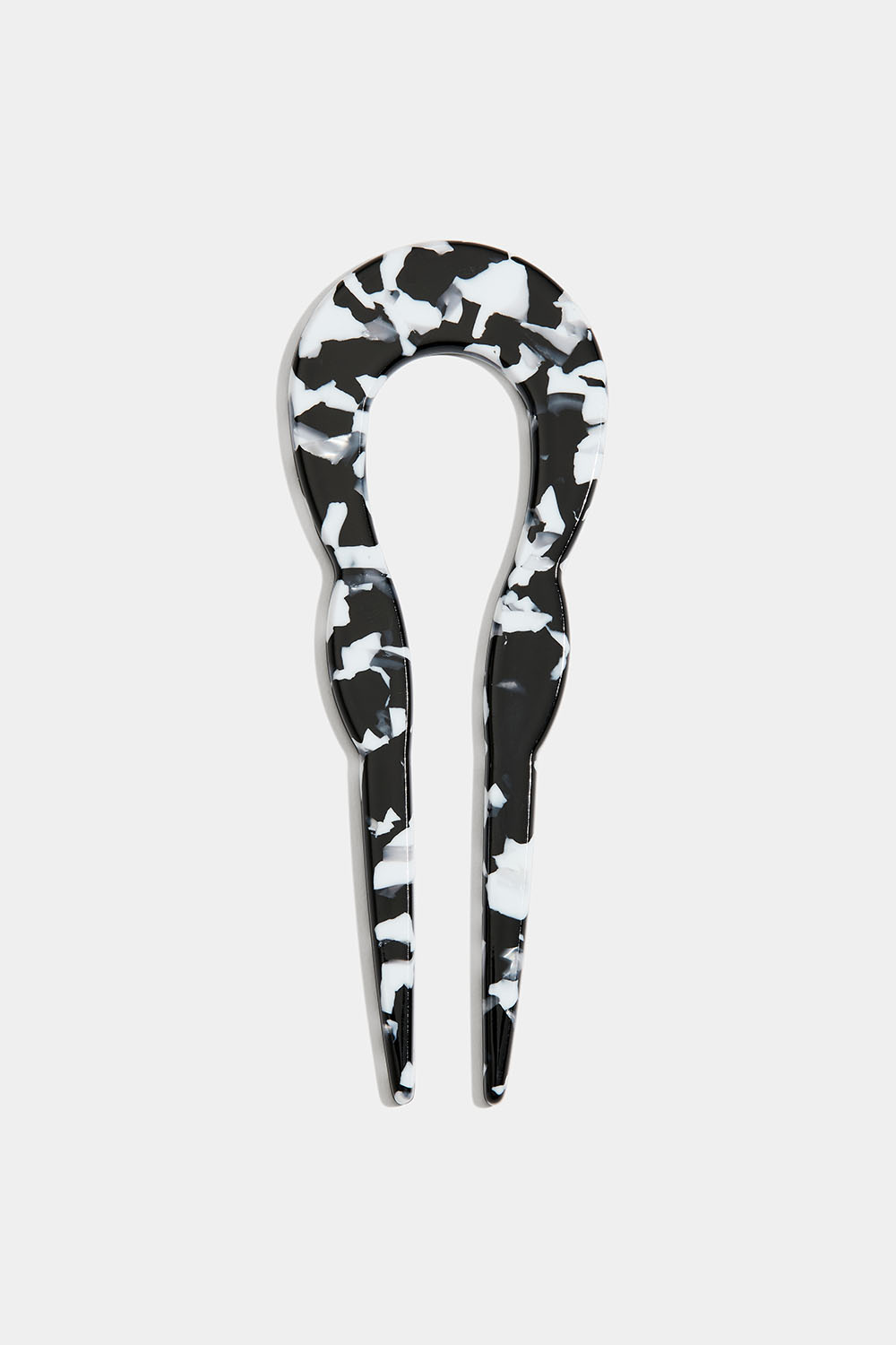 U-formet fransk hårnål, sort-hvit