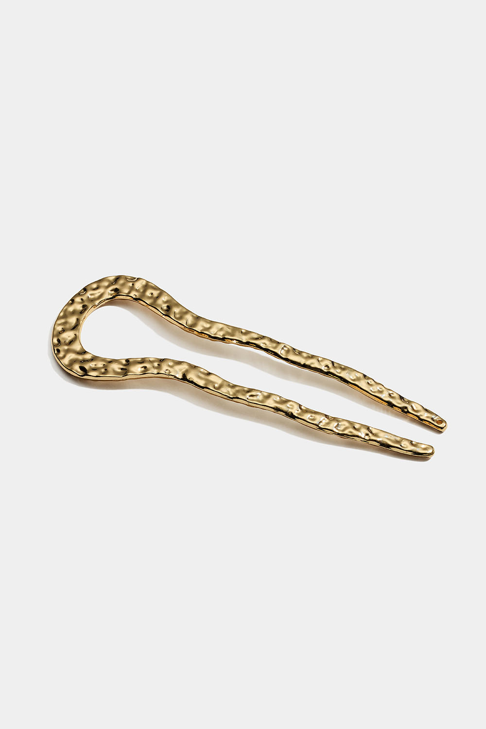 Gullfarget fransk hårnål med hamret design