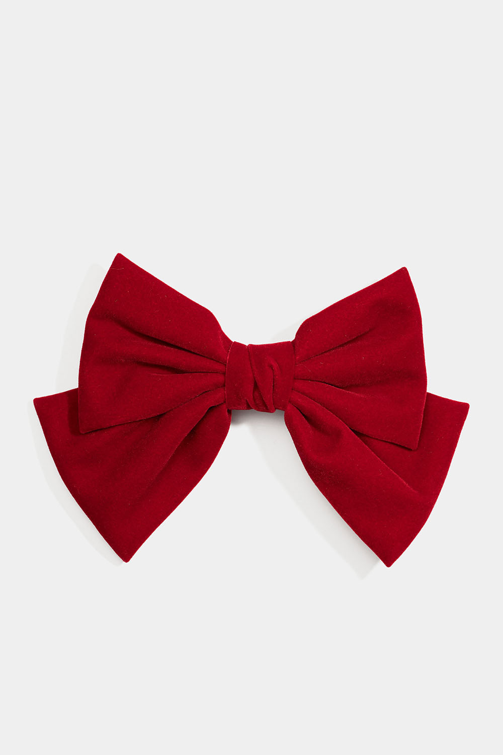 Hårspenne med rød silkesløyfe