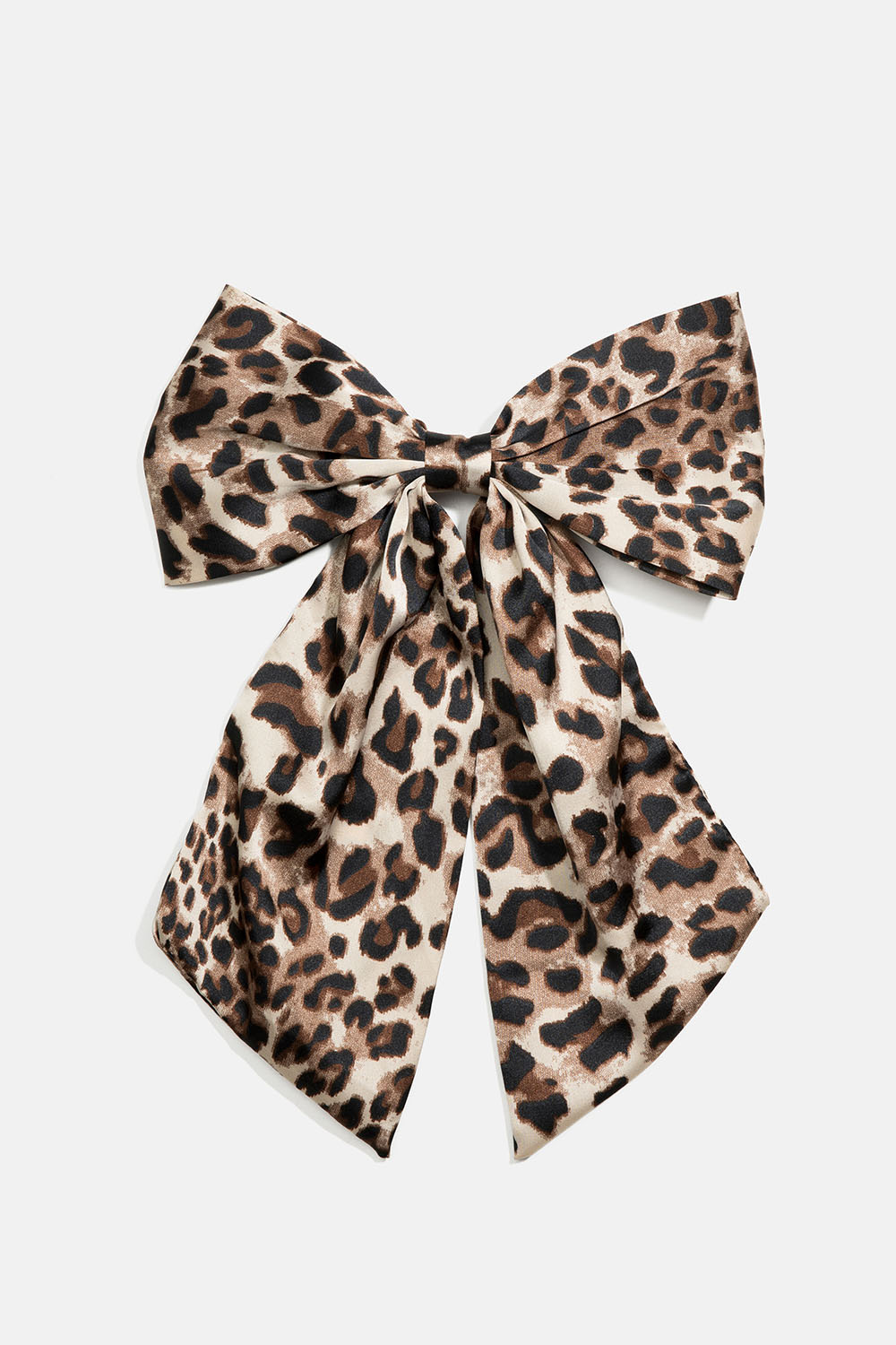 Hårspenne med stor sløyfe i leopardmønster