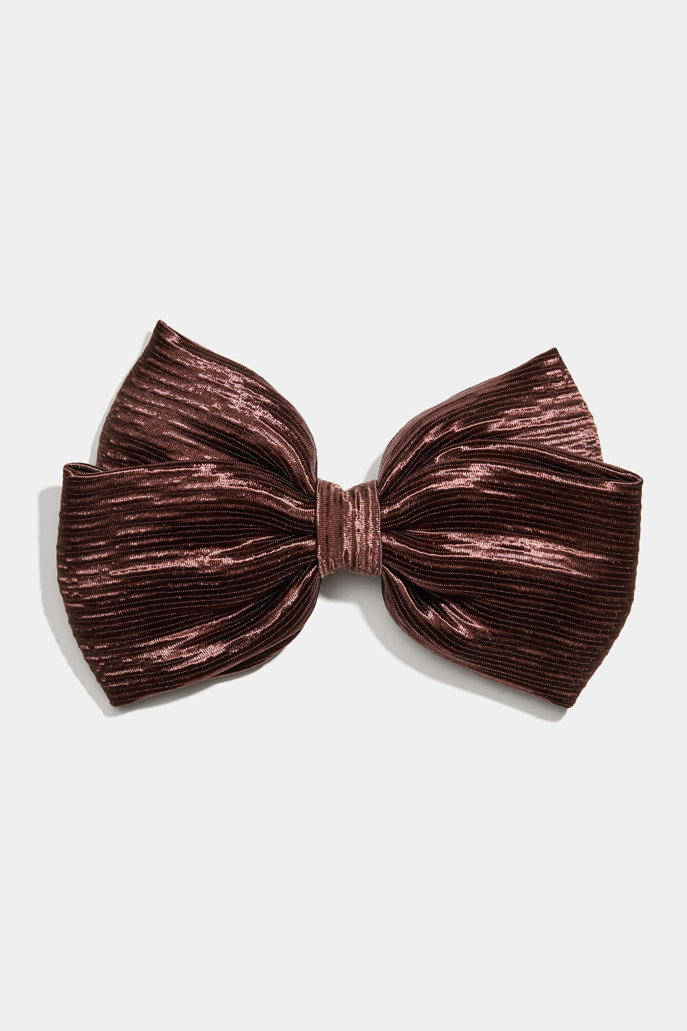 Hårspenne med brun, plissert sløyfe