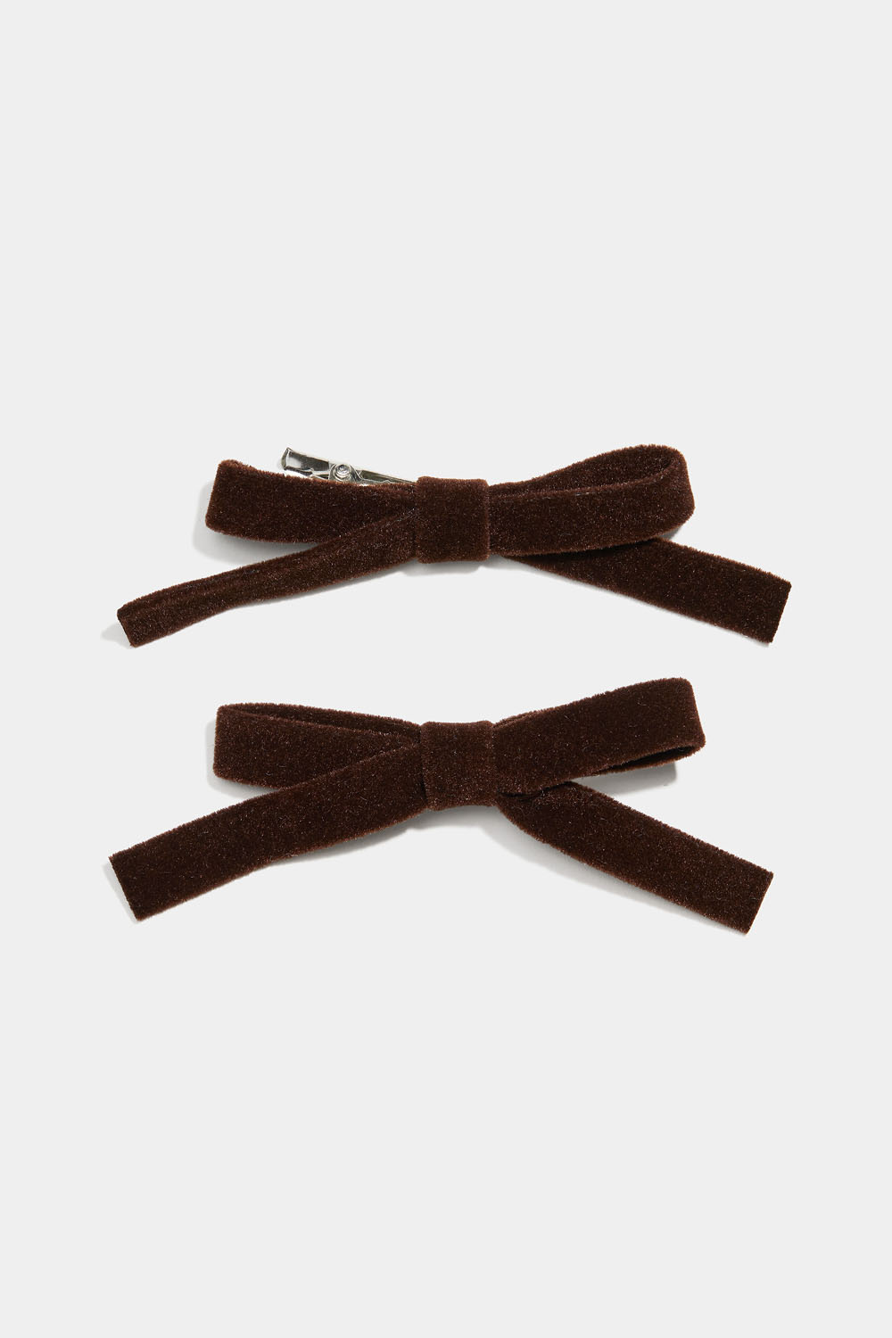 Hårspenne med brune fløyelssløyfer, 2-pakning
