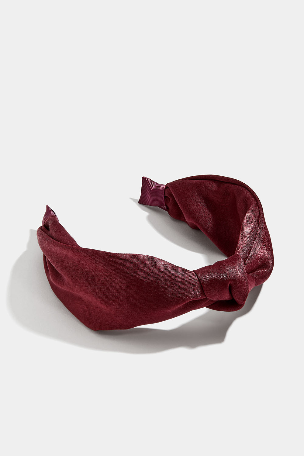 Burgunder hårbøyle med knute