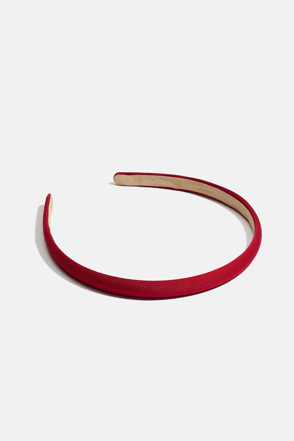 Smal, rød hårbøyle i stoff