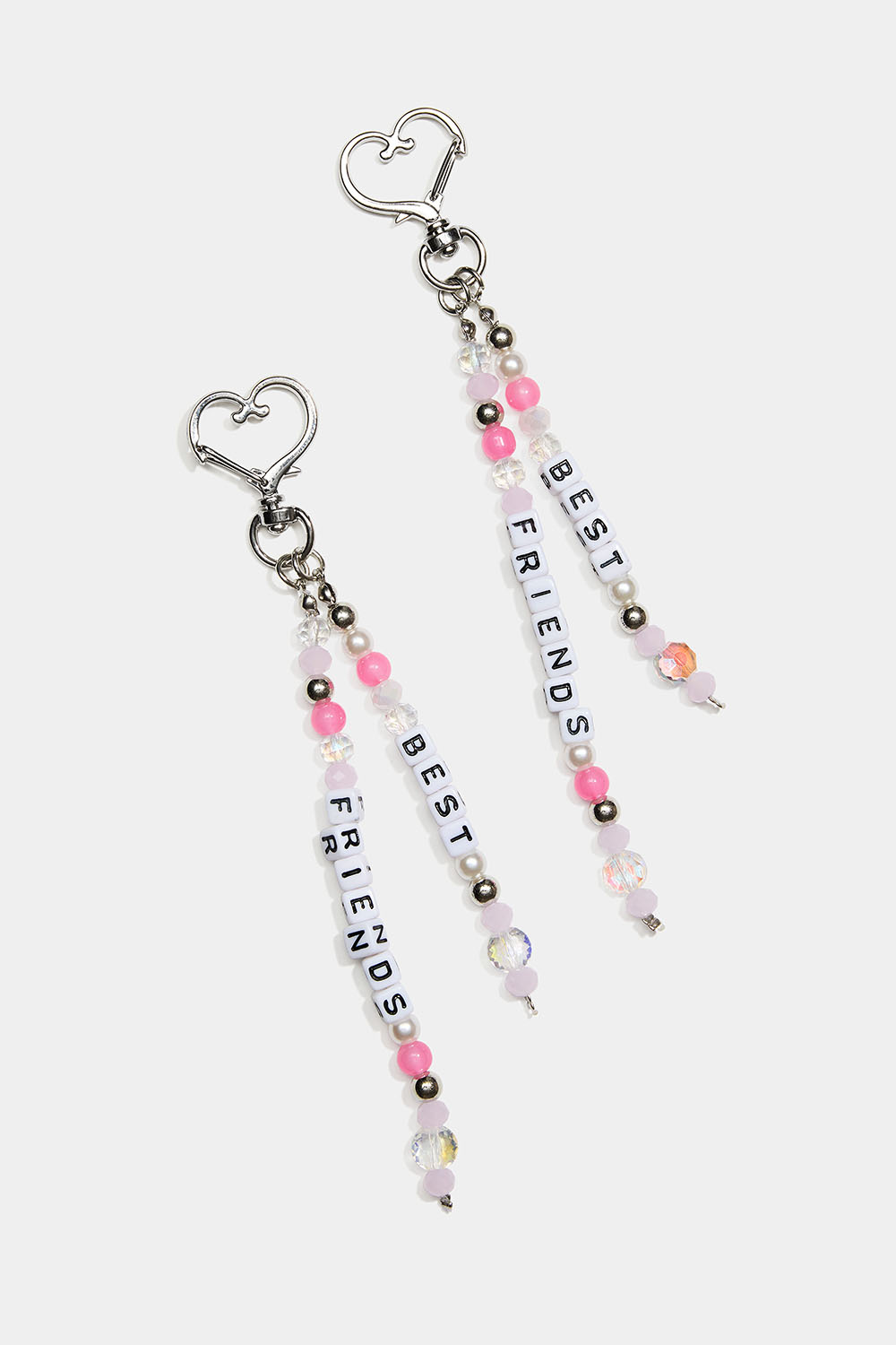 BFF-nøkkelringer med rosa perler, 2-pakning
