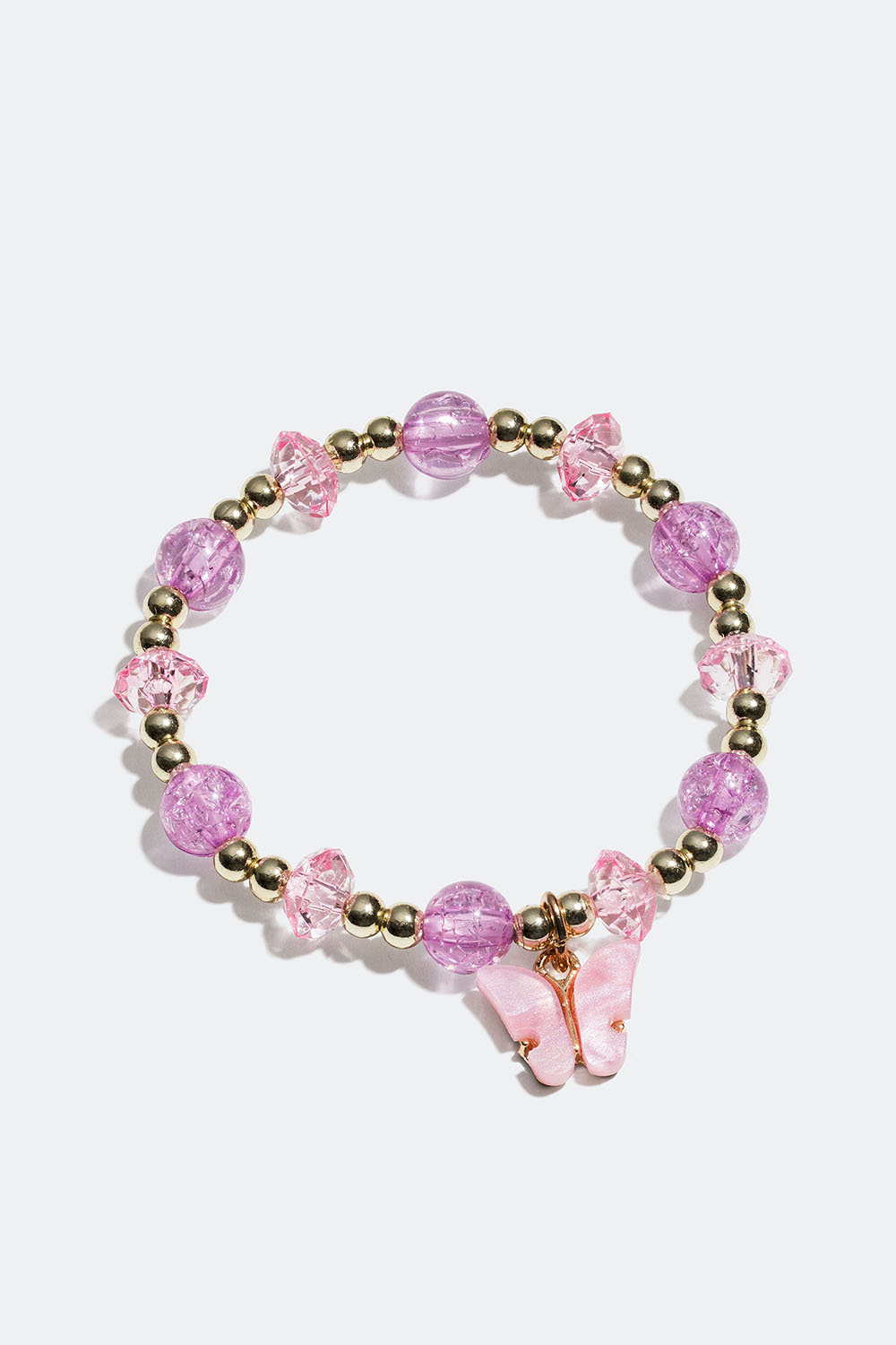 Elastisk perlearmbånd med sommerfugl