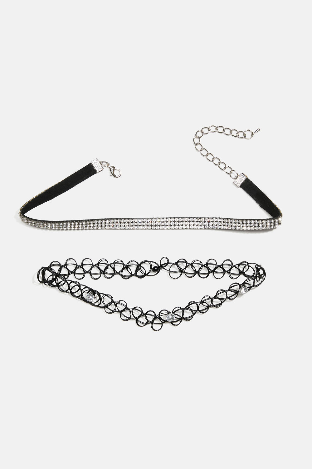 Chokers med strass, 2-pakning