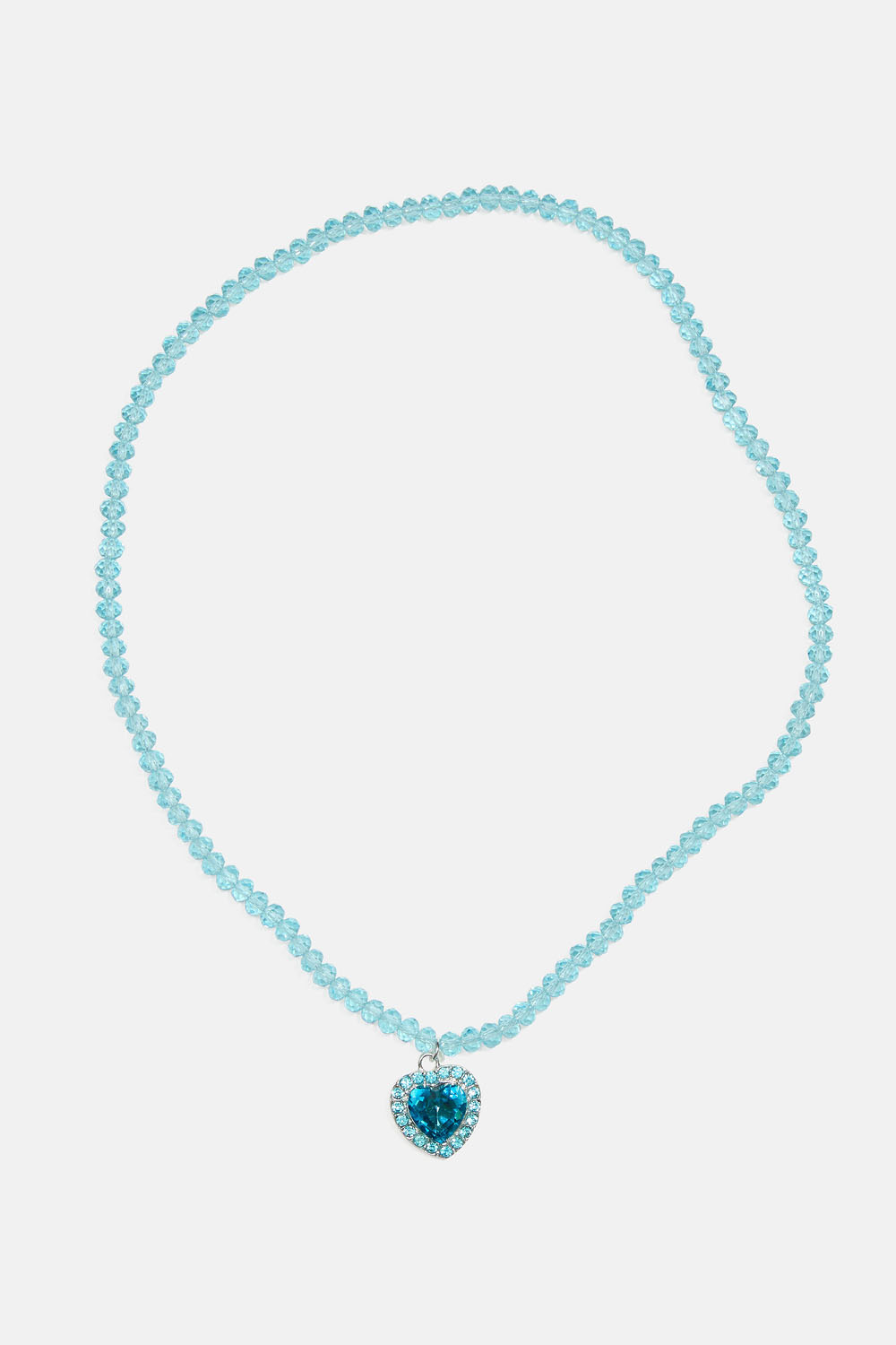 Elastisk halskjede til barn med perler og hjerte