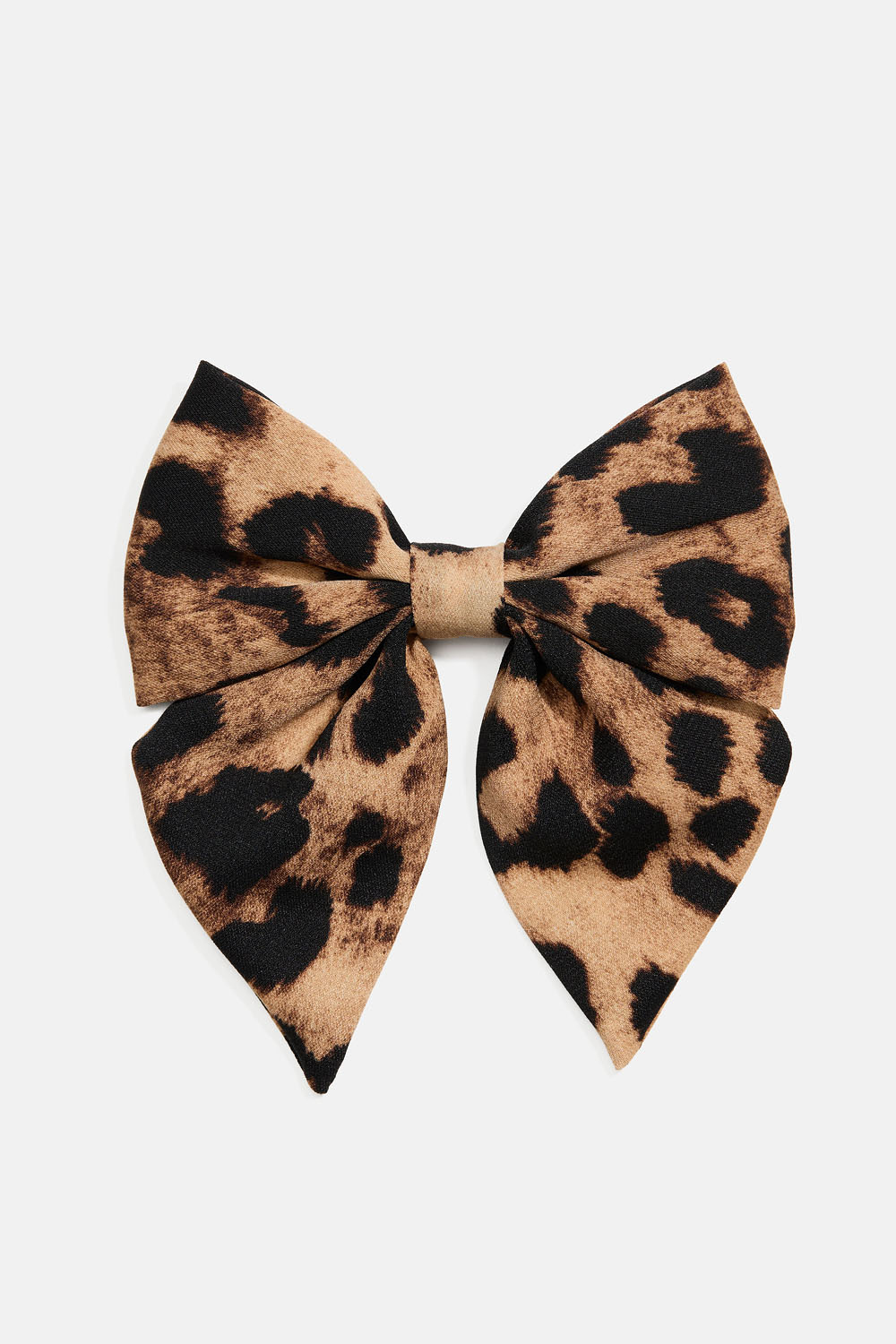 Hårspenne med liten leopardmønstret sløyfe
