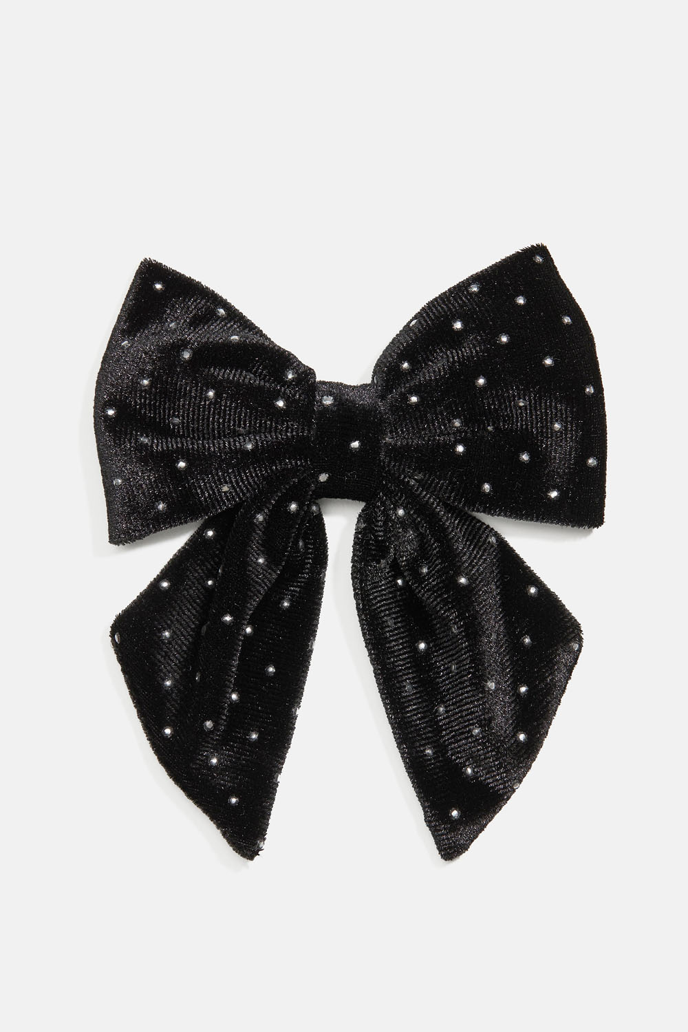 Hårspenne med liten sort fløyelssløyfe