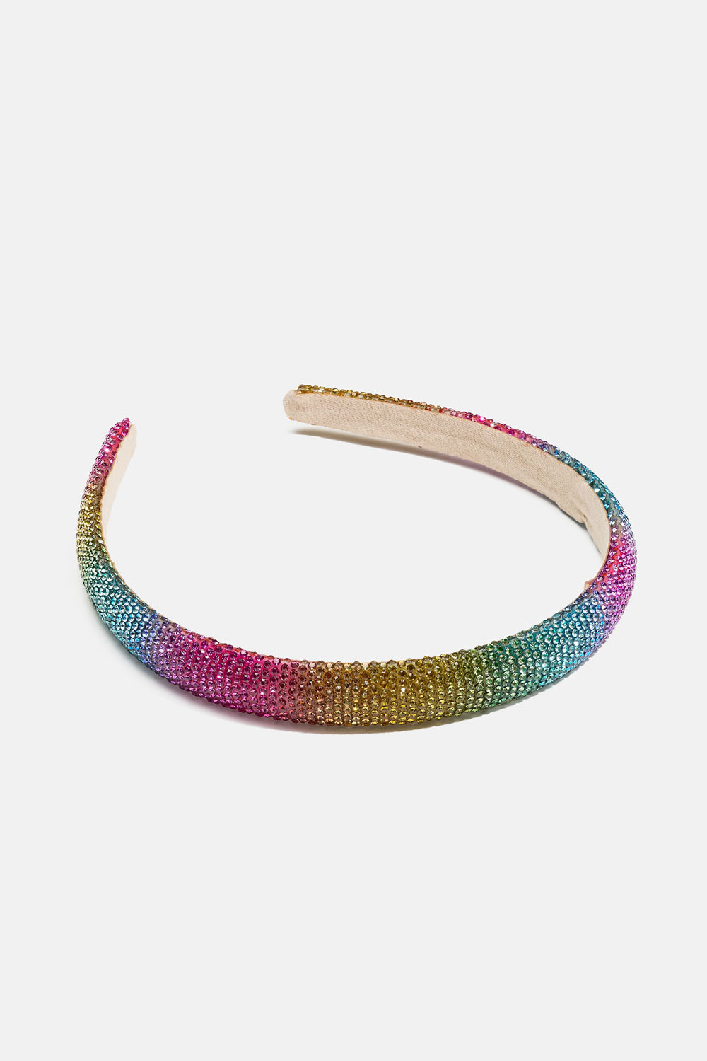 Hårbøyle til barn med strass i regnbuefarger