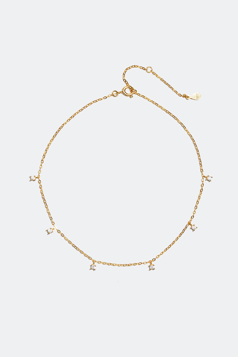 Ankellenke med Cubic Zirconia-steiner, forgylt med 18K gull