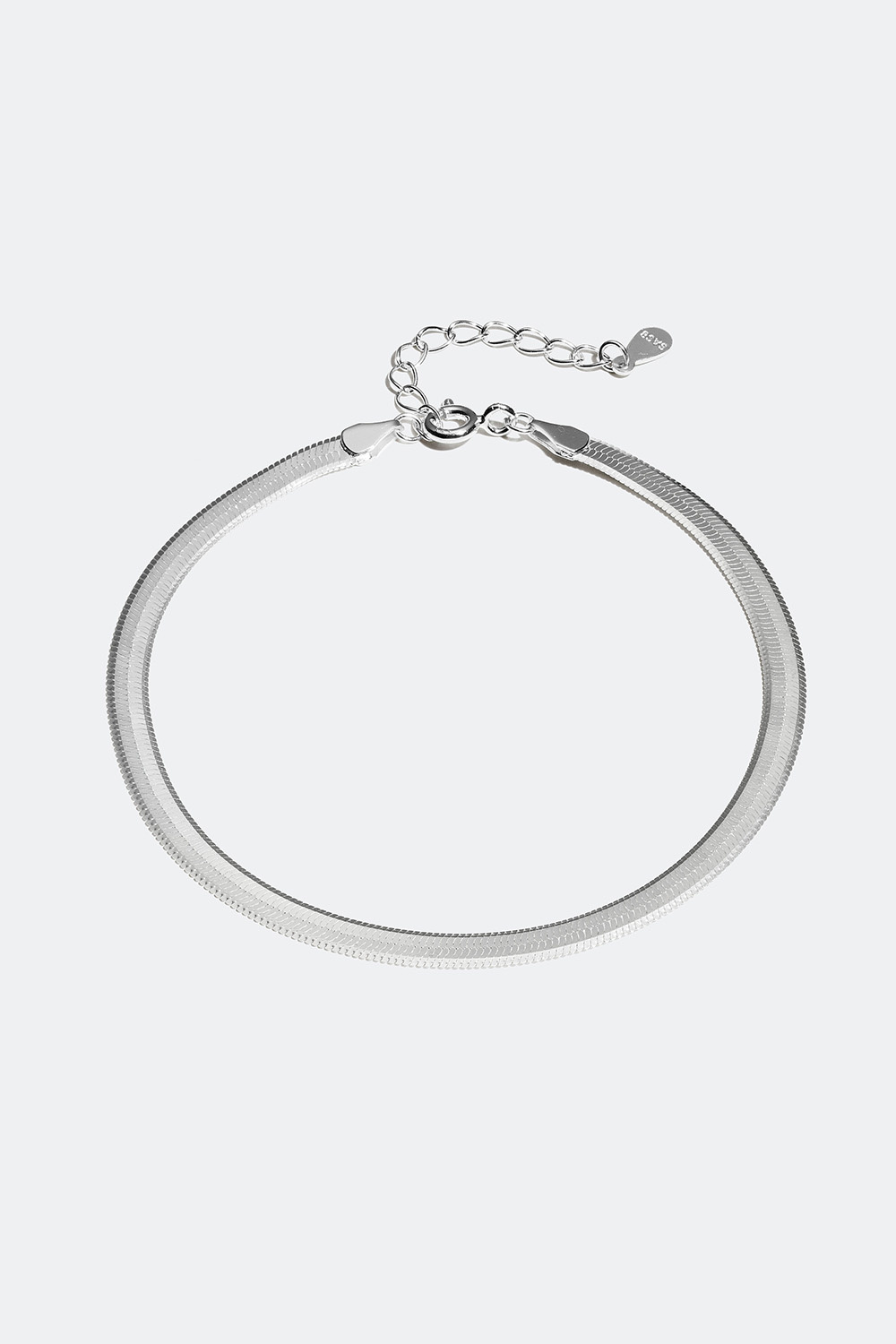 Flatt kjedearmbånd i ekte sølv