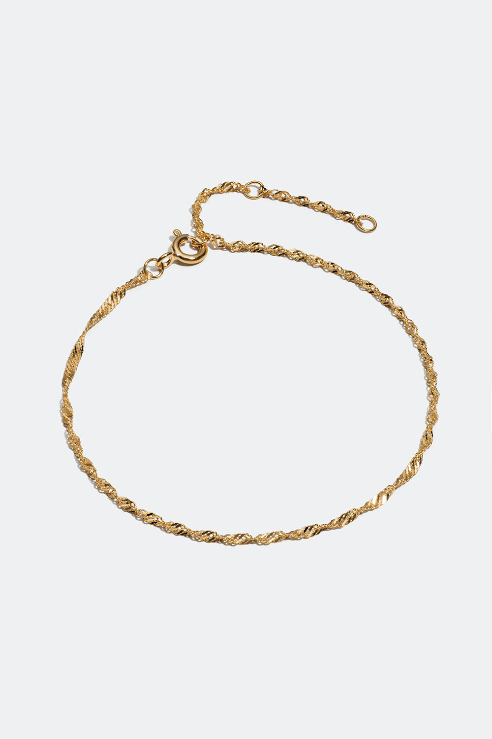 Tvinnet armbånd i 18k gullbelagt ekte sølv