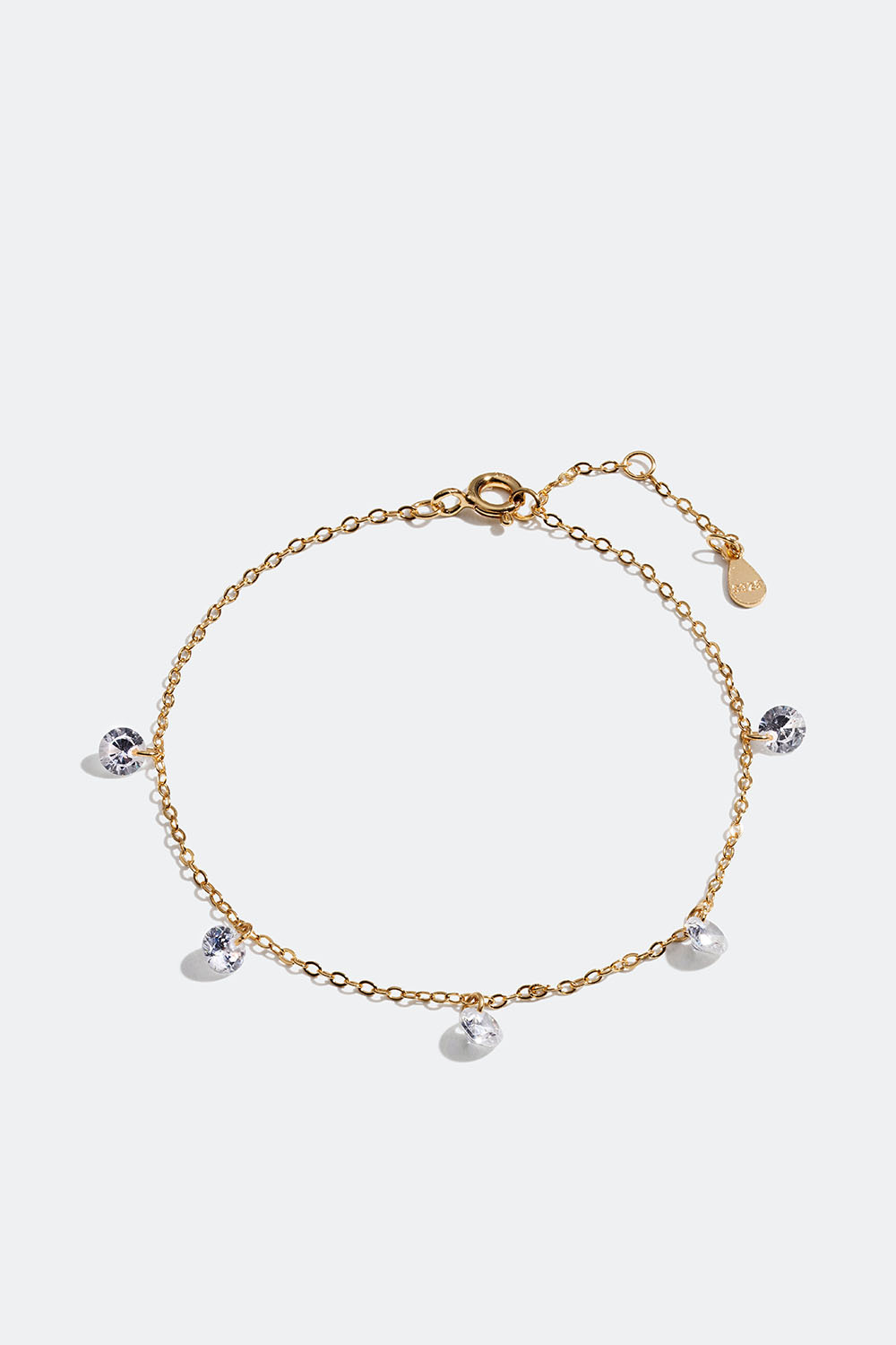 Armbånd i 18 k forgylt ekte sølv og dekorative Cubic Zirconia-steiner