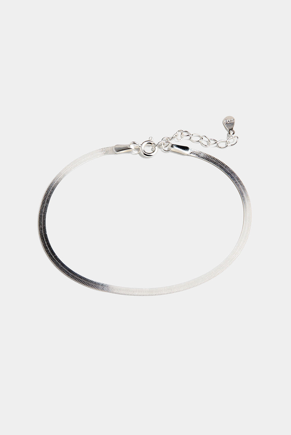 Tynt, kjedet slangearmbånd i ekte sølv
