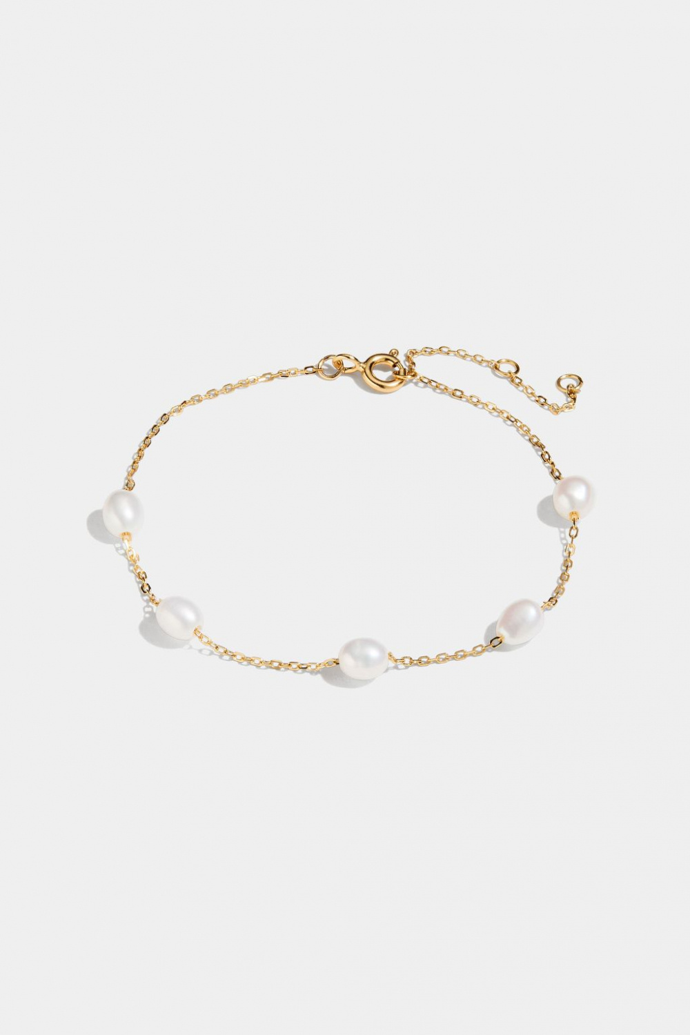 Armbånd i 18 k forgylt sølv med ferskvannsperler