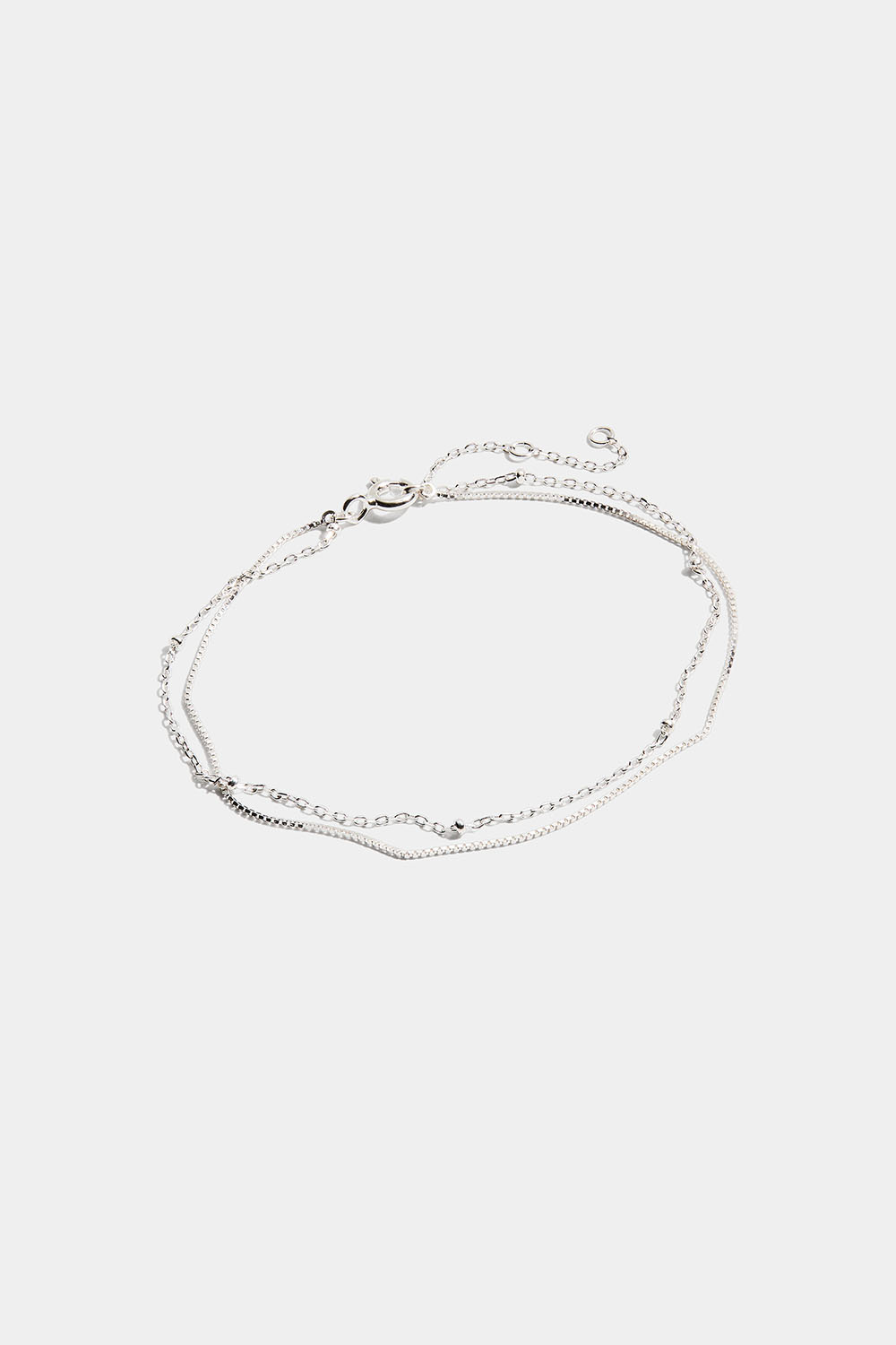 Dobbelt armbånd i ekte sølv med små kuler
