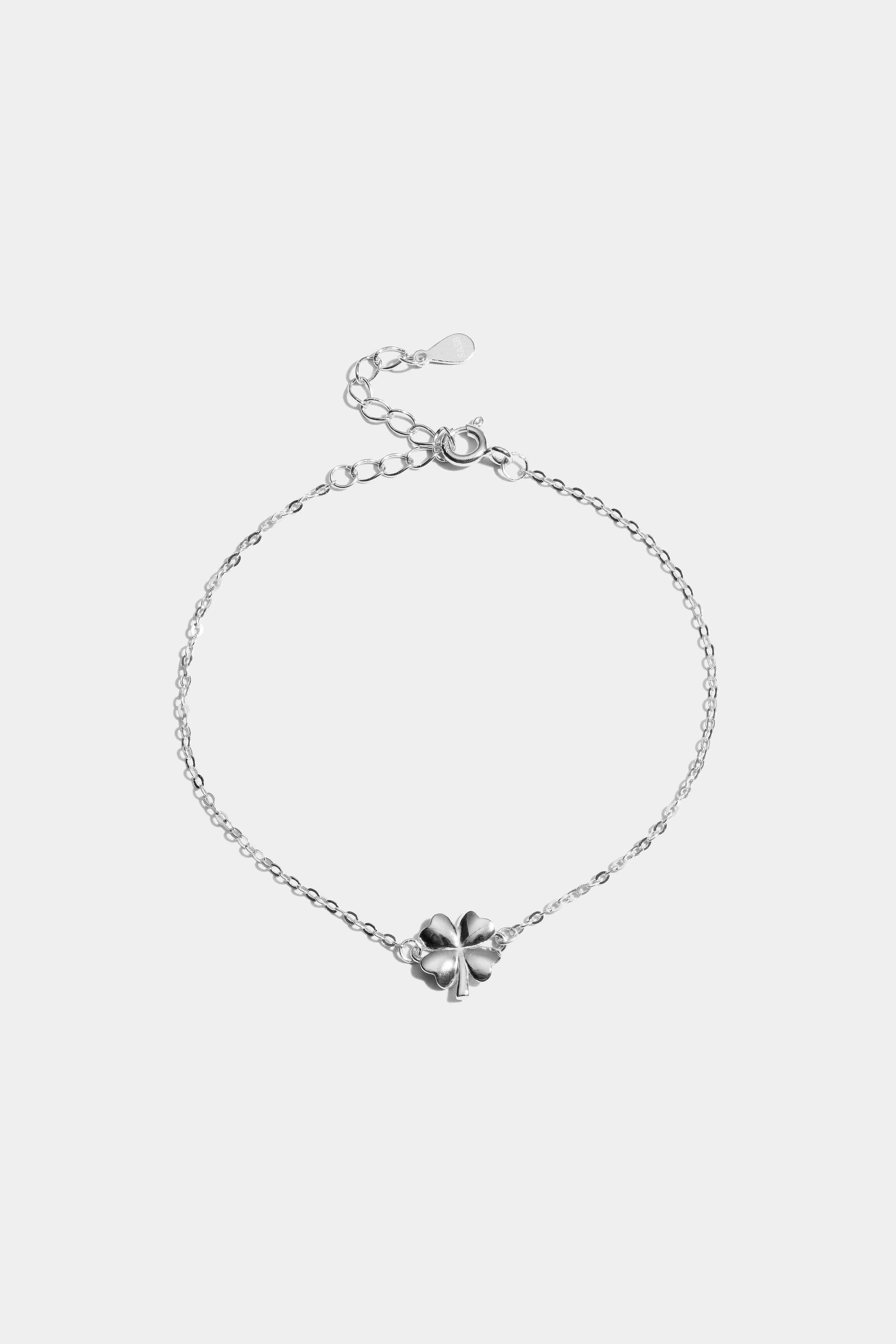 Armbånd i sterlingsølv med firkløver