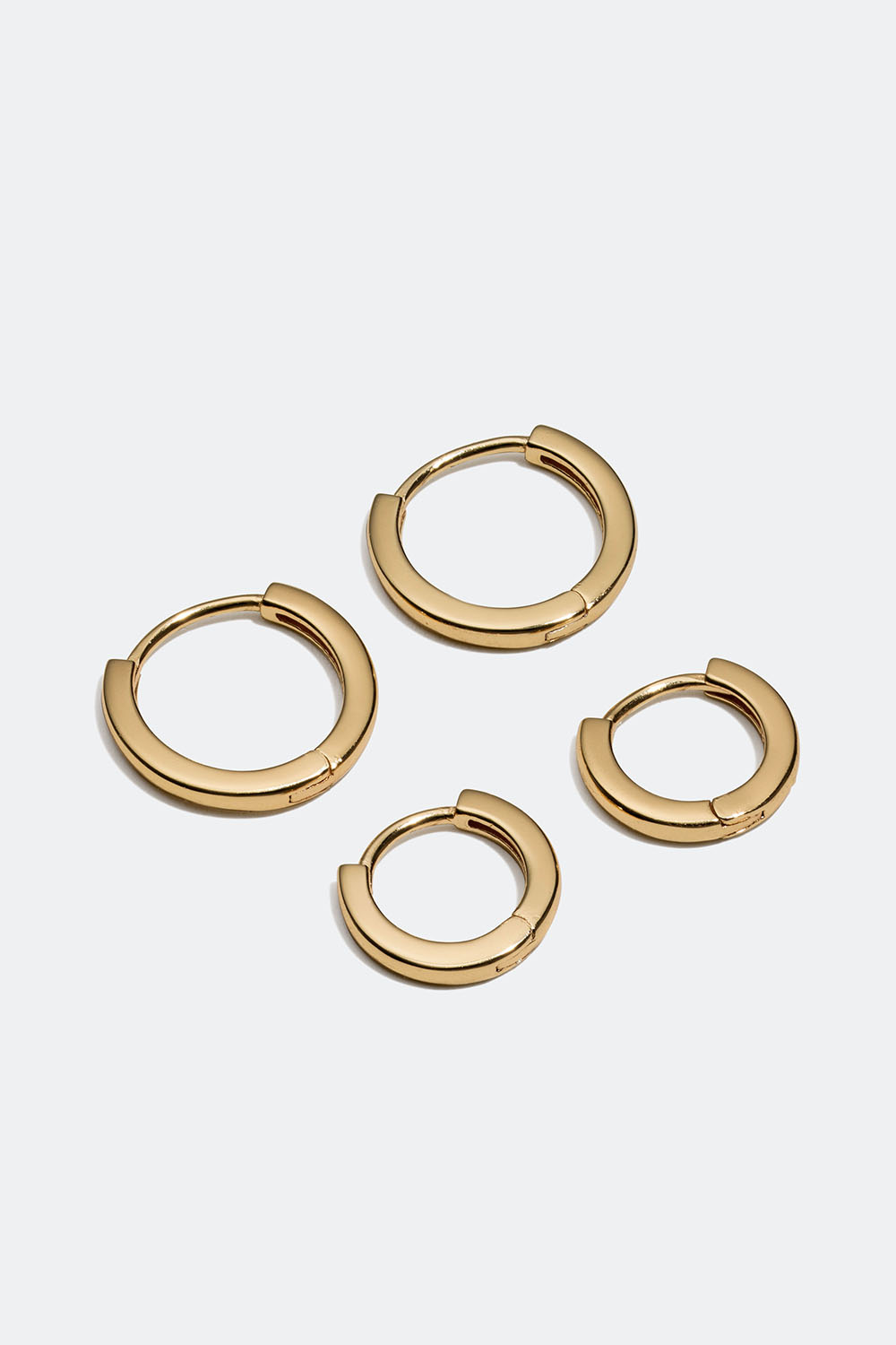 Øreringer i 18 K gullbelagt ekte sølv, 2-pakning