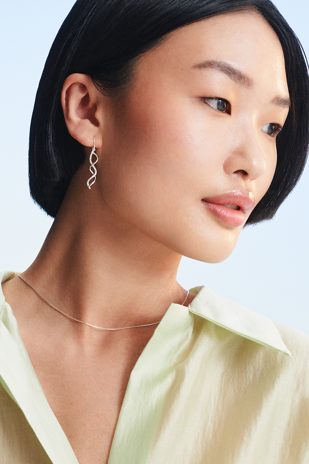 Tvunnede øredobber i ekte sølv med zirkonia