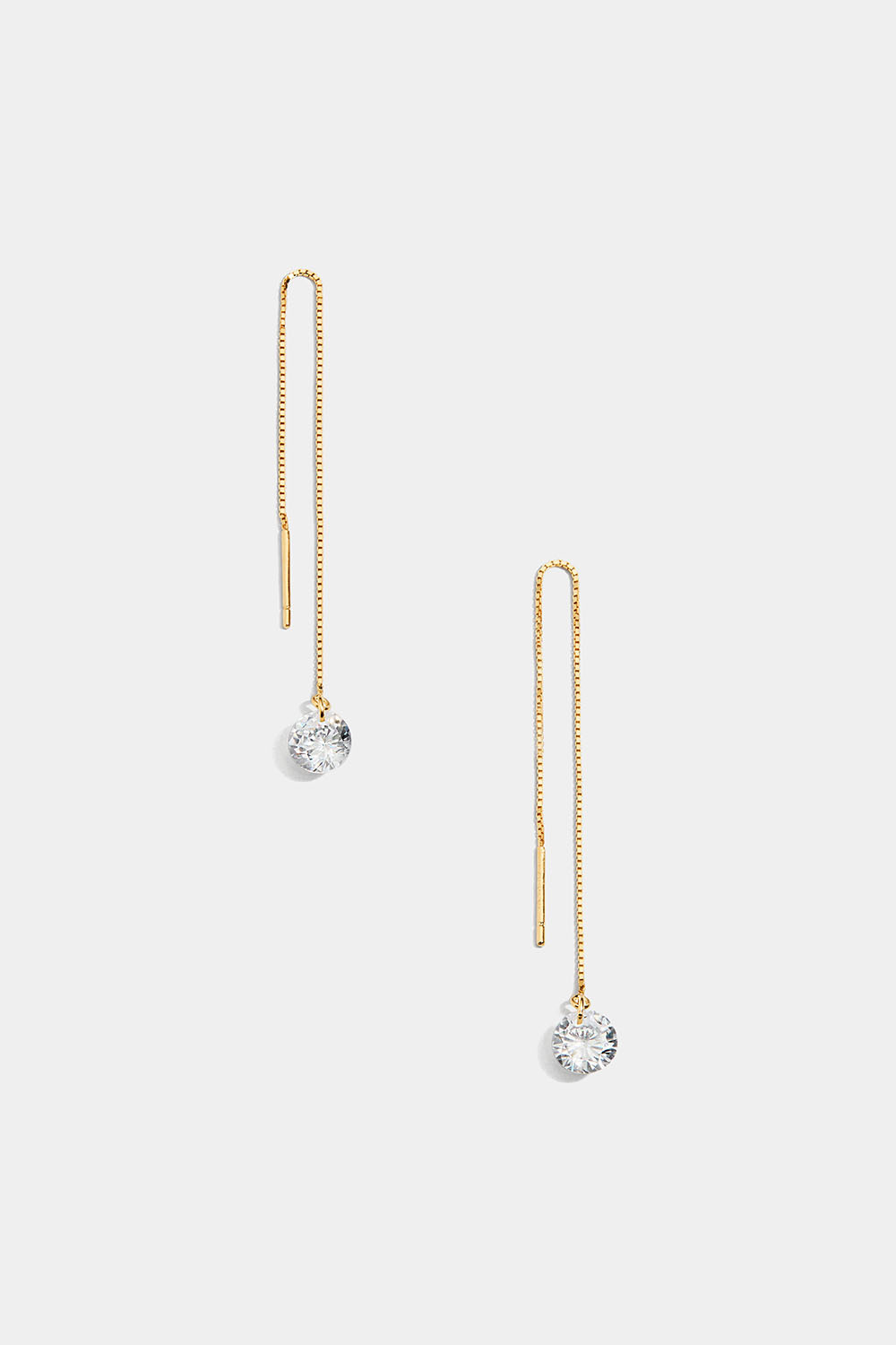 Kjedeøredobber i ekte sølv med 18 karat gullplett, med zirkonia