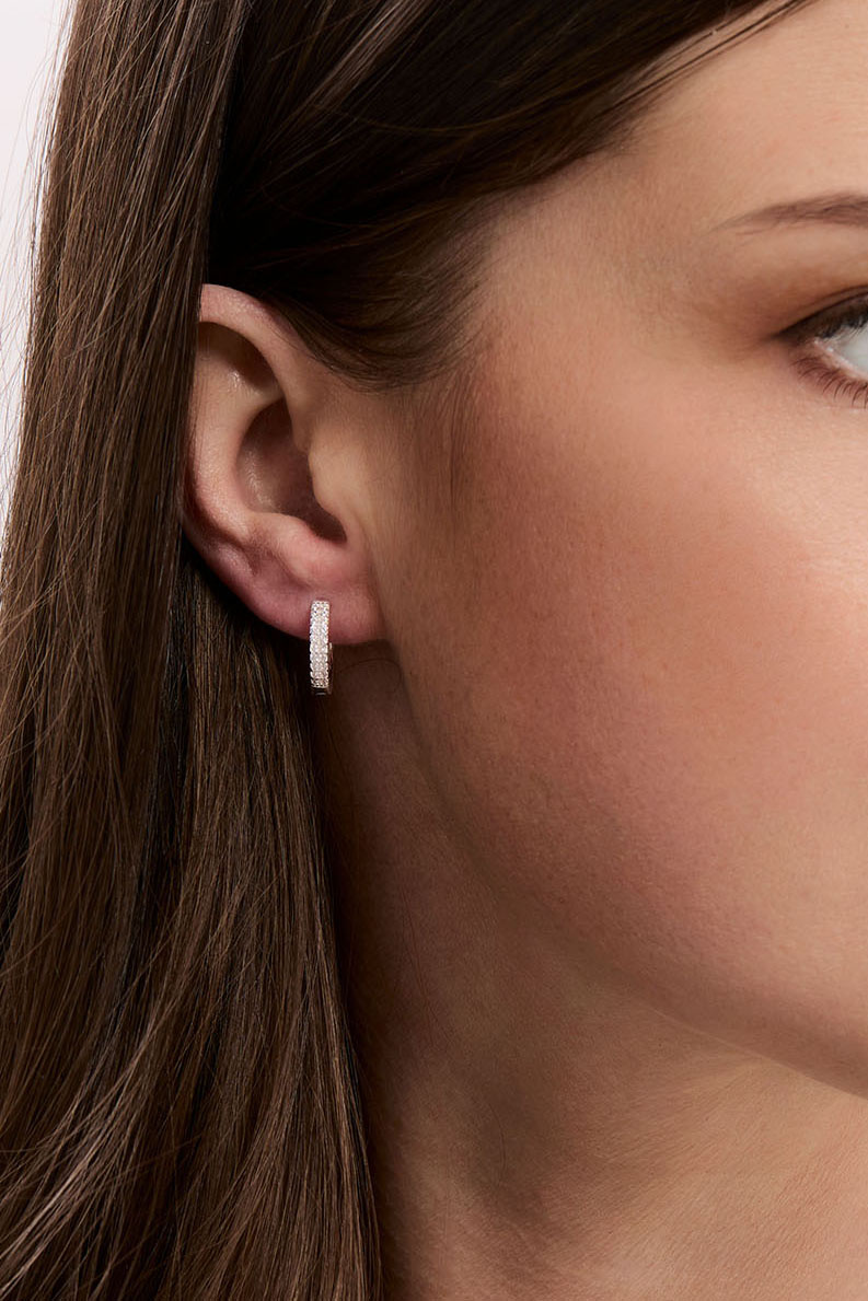 Hoops i ekte sølv med cubic zirkonia