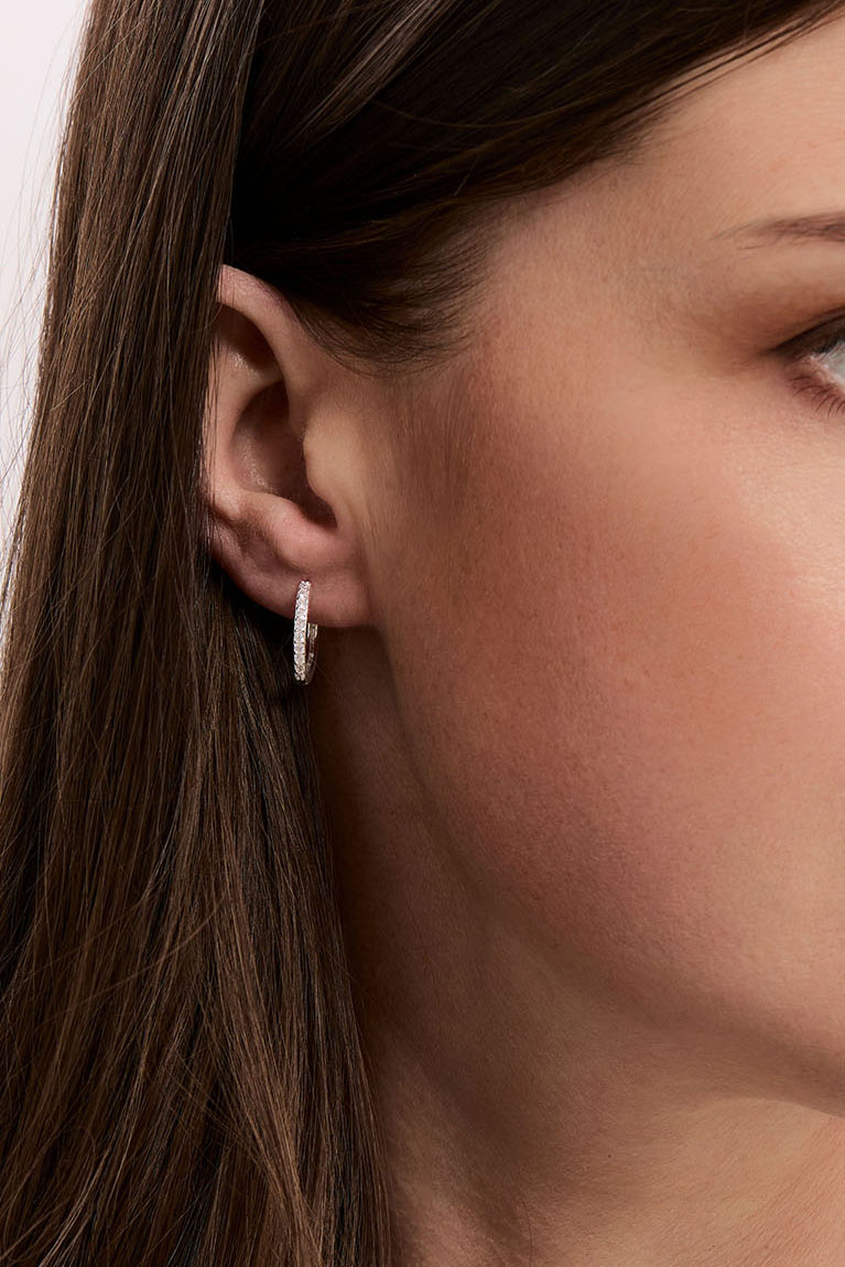 Hoops i ekte sølv med Cubic Zirconia