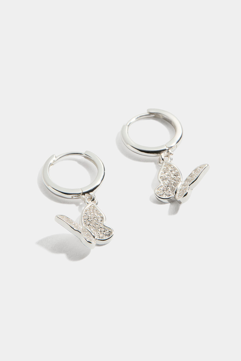 Hoops i ekte sølv med sommerfugler
