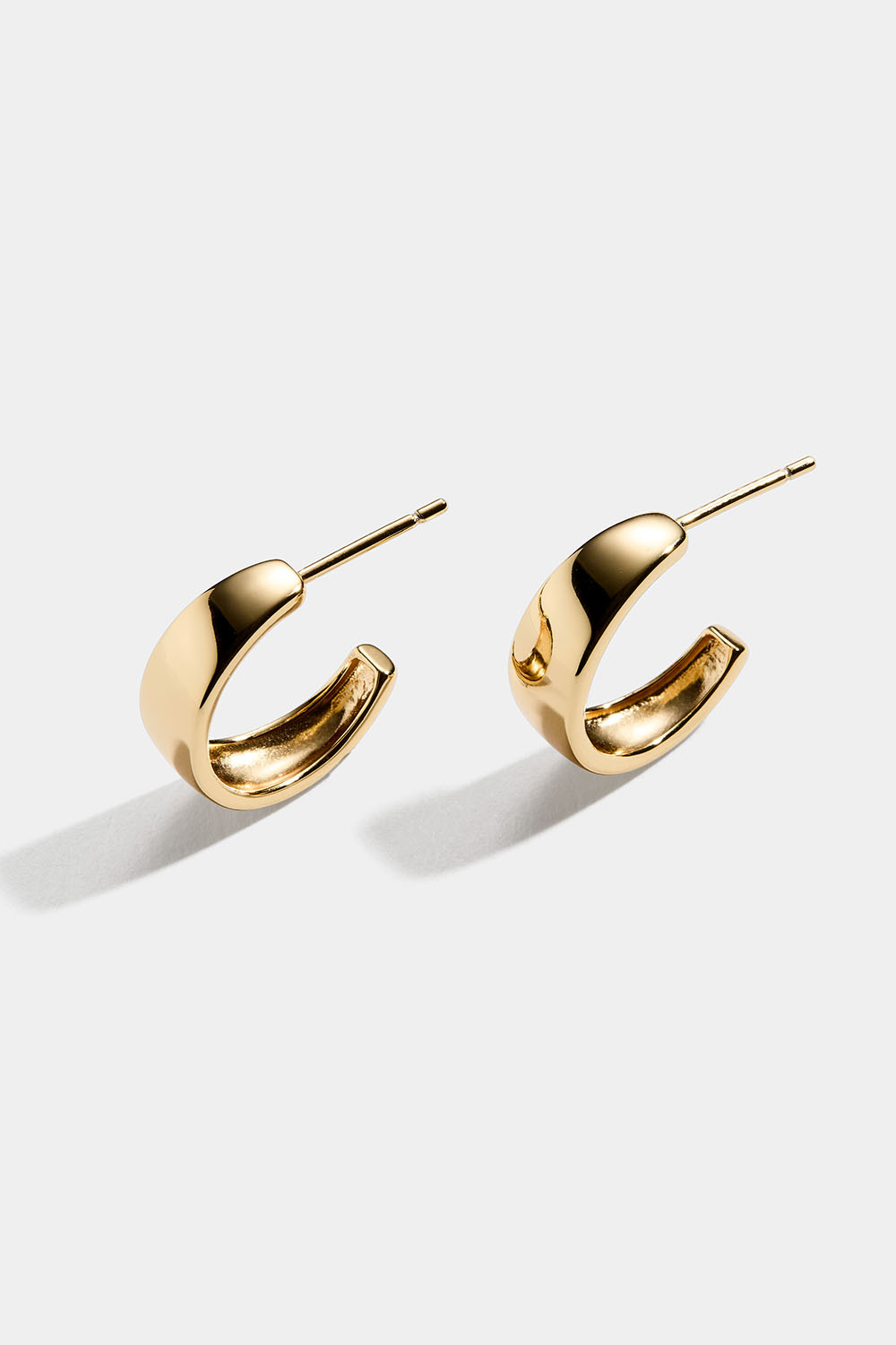 Brede hoops i 18k forgylt ekte sølv