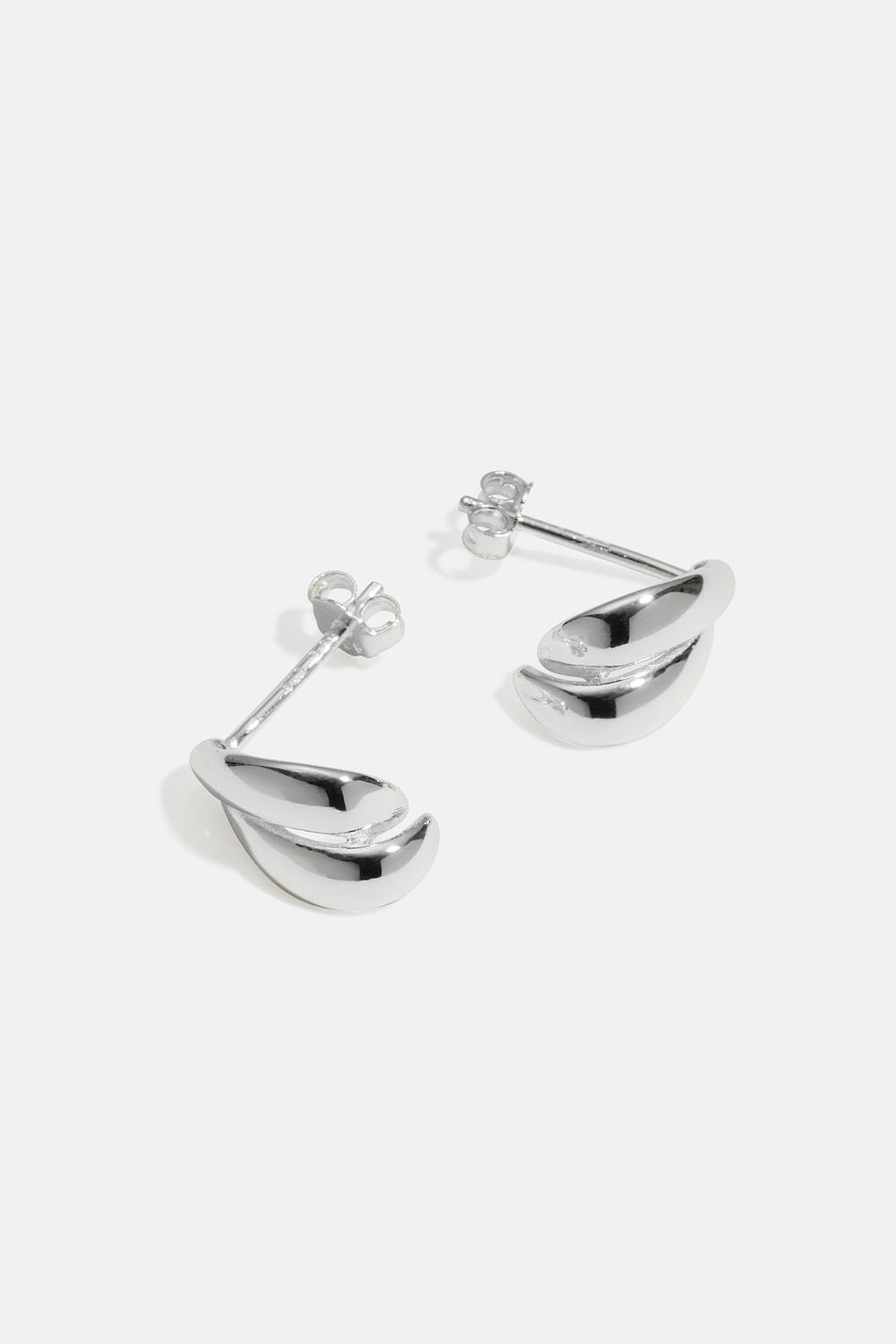 Øredobber i ekte sølv med dobbelt design