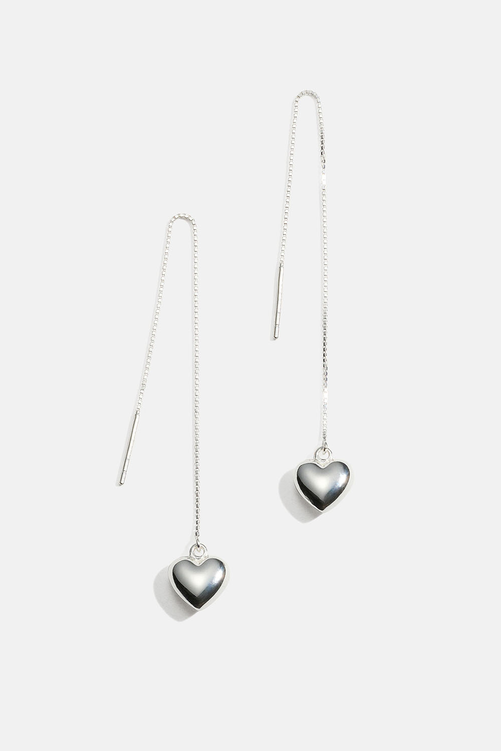 Lenkeøredobber i ekte sølv med fylte hjerter