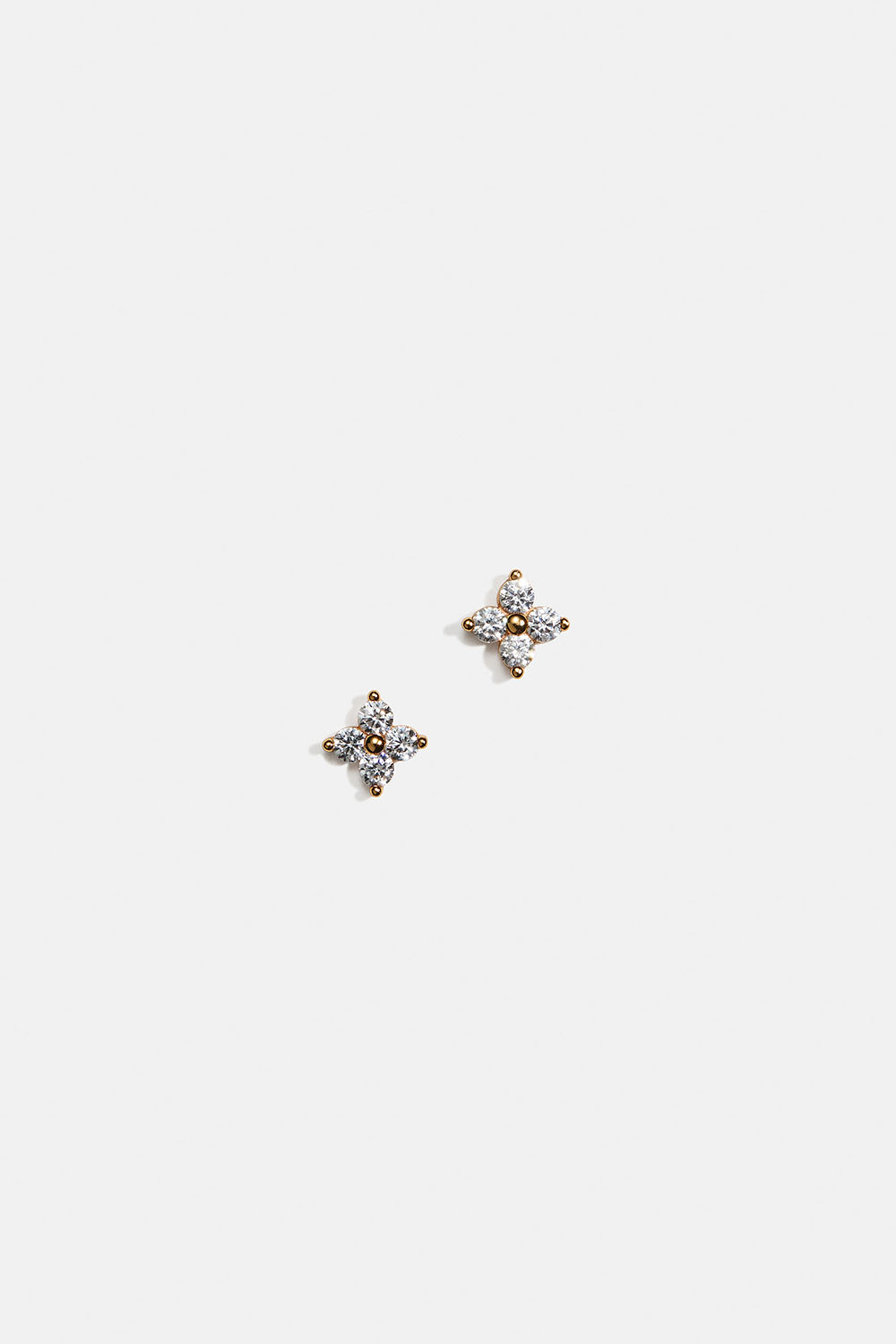 Små øredobber i 18k forgylt ekte sølv med Cubic Zirconia-steiner