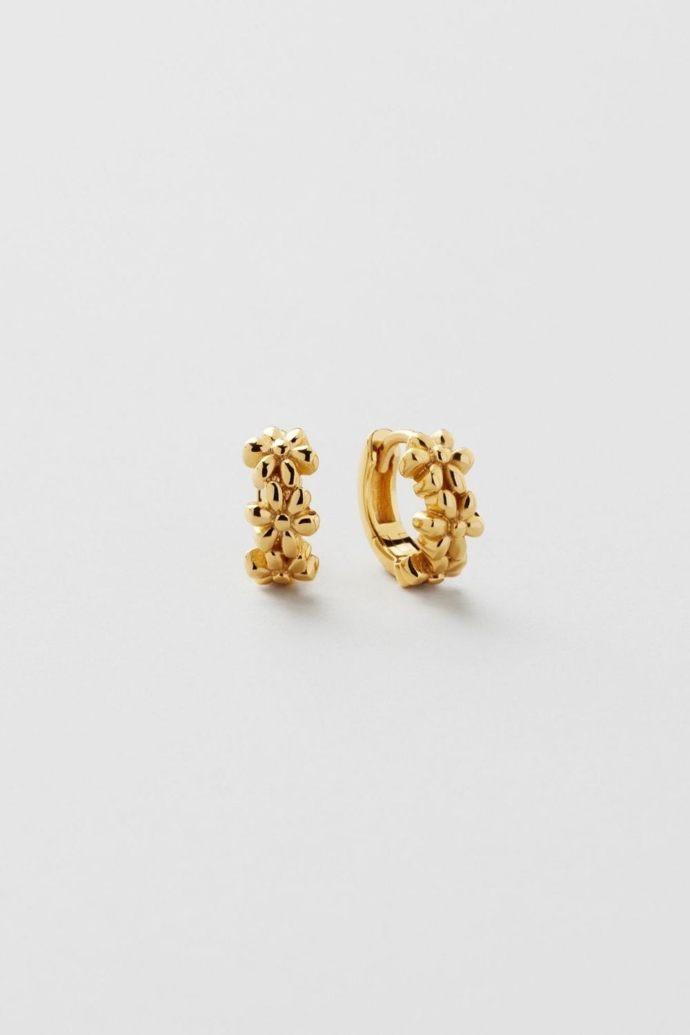 Daisy Flowers Hoops 18k Gold Plated