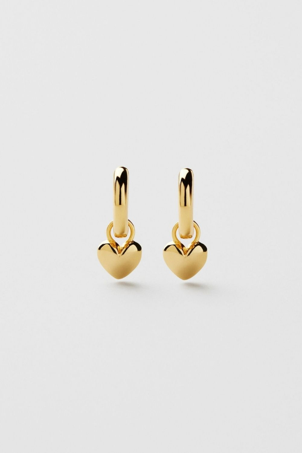 Puffy Heart Hoops 18k Gold Plated