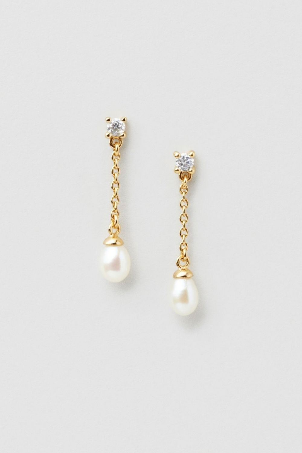Cleo Pearl Studs 24k Gold Plated
