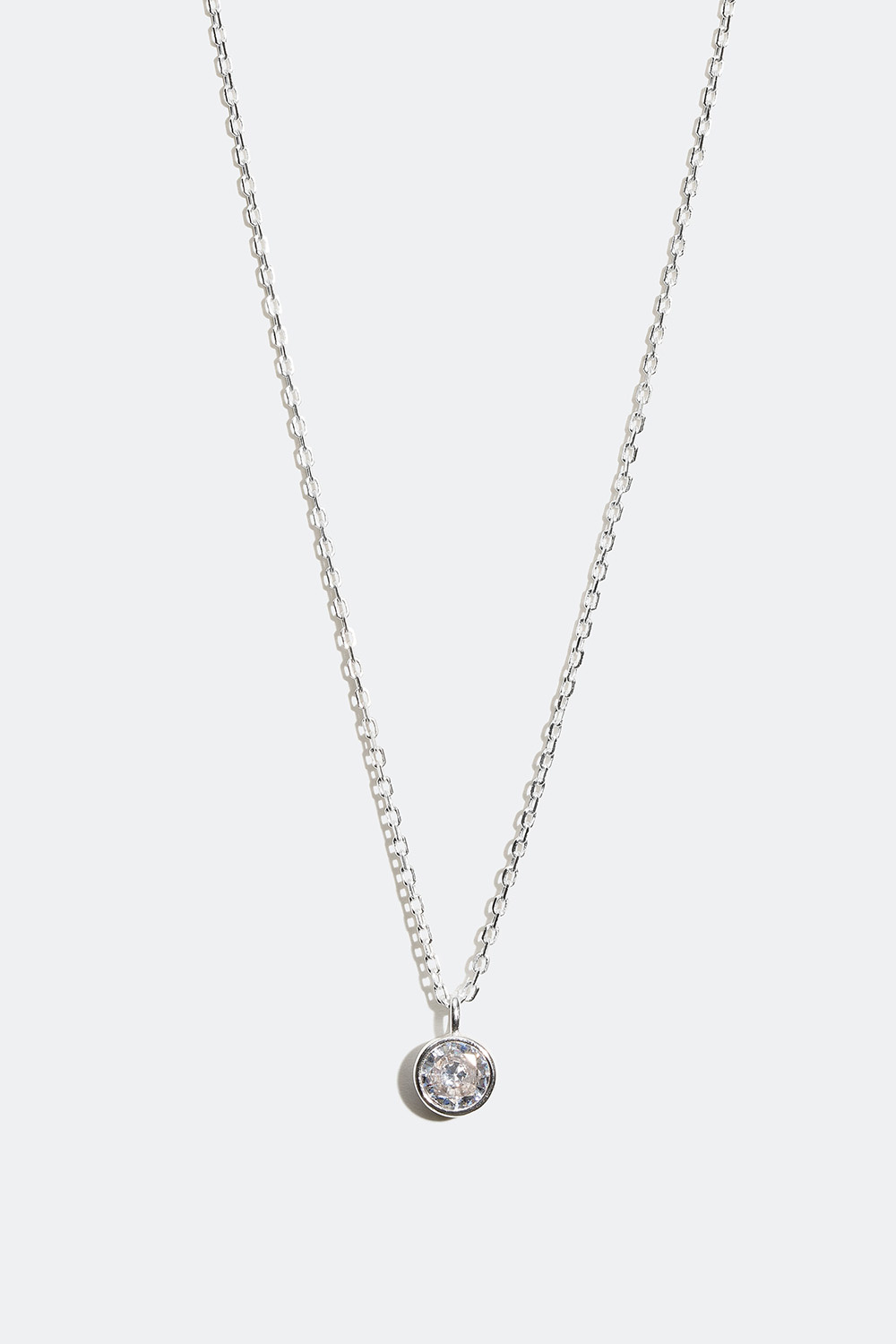 Halskjede med fødselsstein i ekte sølv
