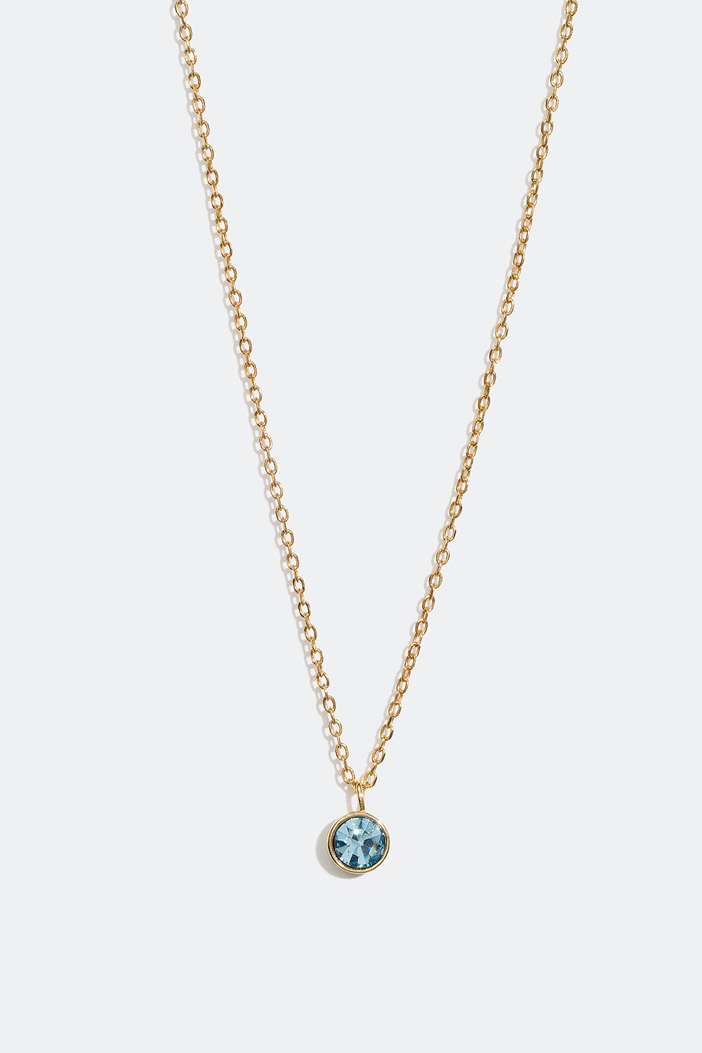 Halslenke med fødselsstein, forgylt med 18 K gull