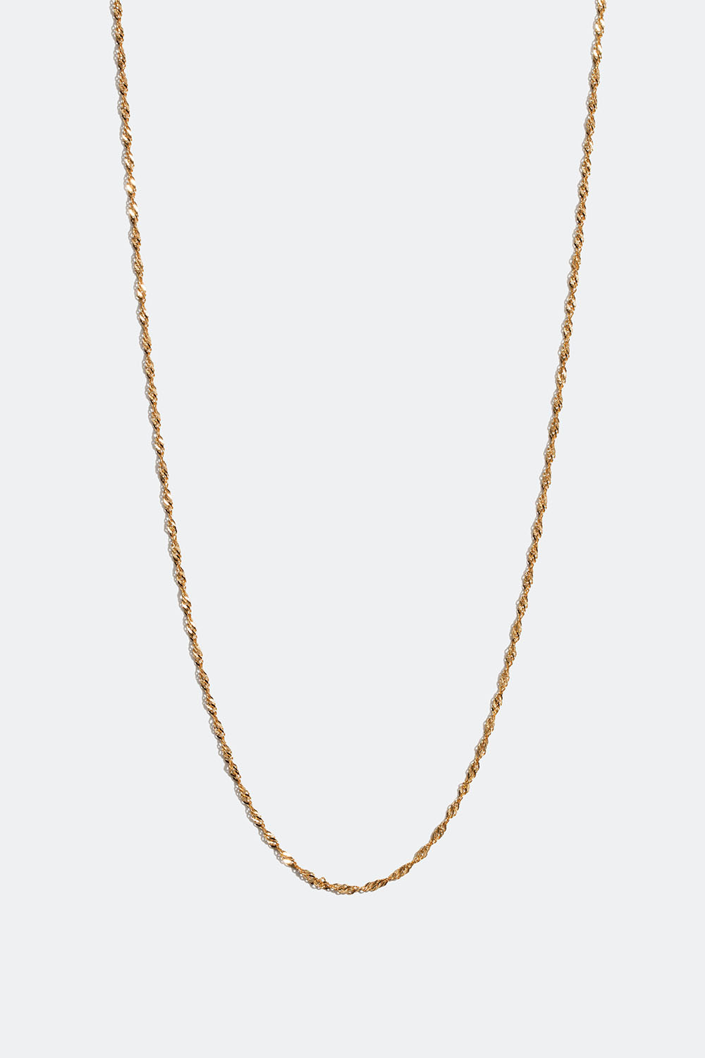 Tvunnet halskjede i 18 k forgylt ekte sølv