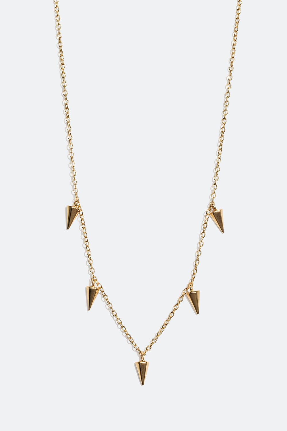 Halskjede i ekte sølv med 18 karat gullplett med nagler